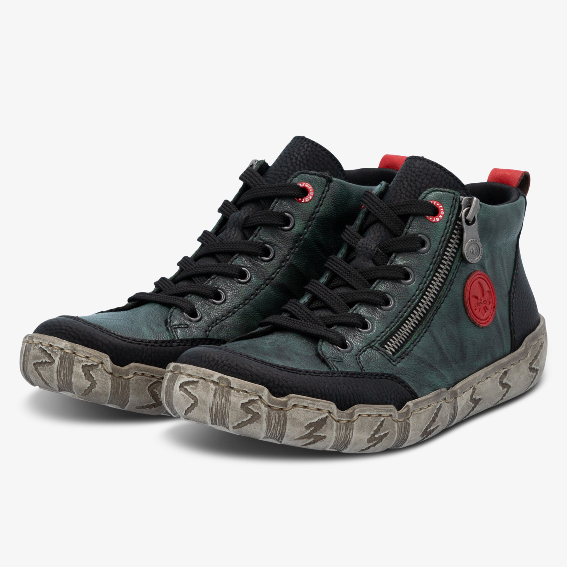 Bequeme sportliche Schuhe mit Reißverschluss und rutschfester Sohle in kräftigem Design