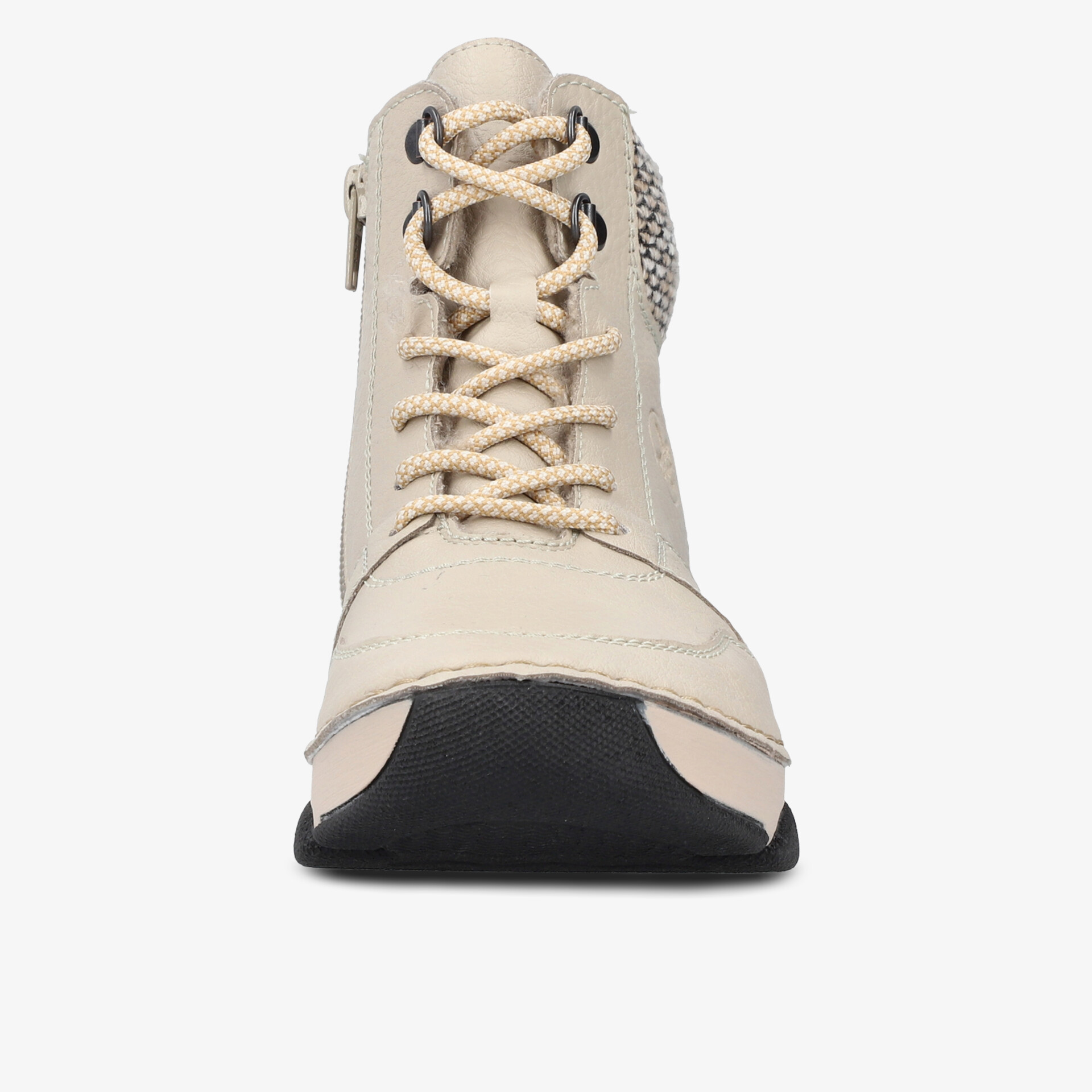 Frontansicht robuster Schnürboots mit bequemem Sitz und strapazierfähiger Gummisohle