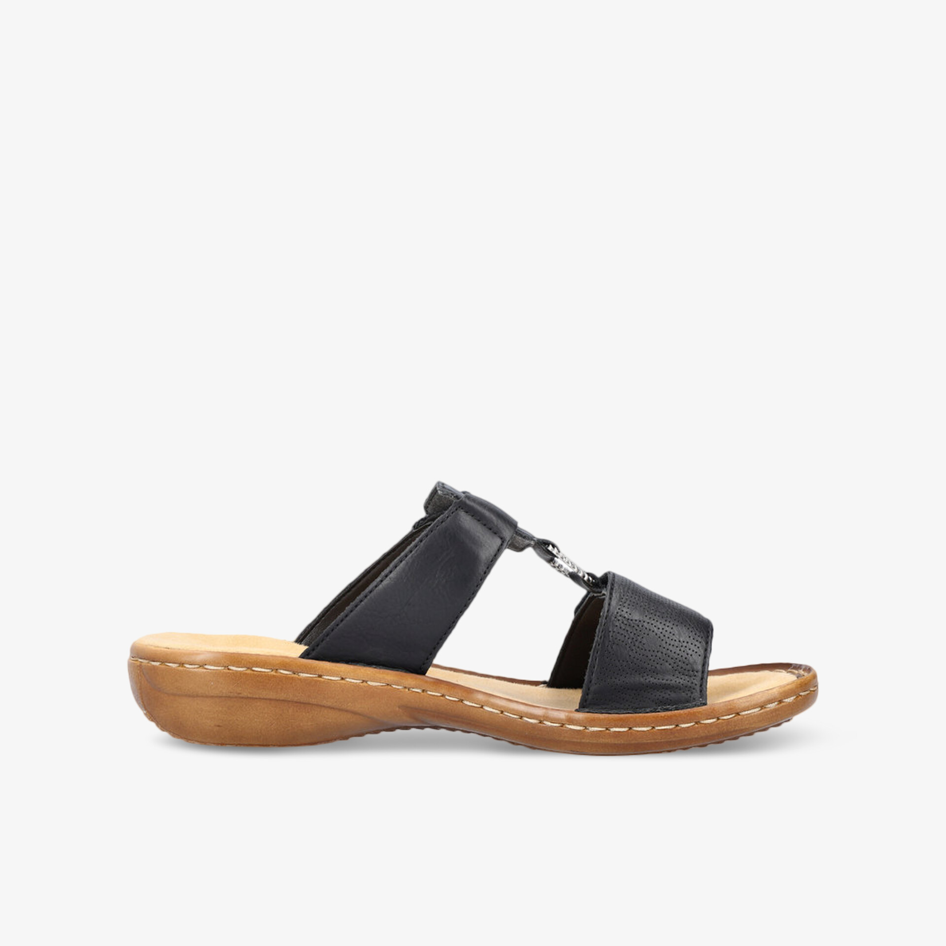 Leichte Sandale mit gepolsterter Sohle und flexiblem Riemendesign für hohen Tragekomfort, seitliche Ansicht