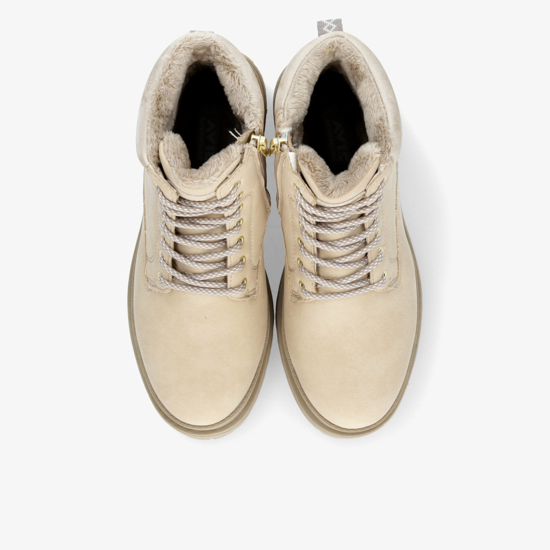 Beige Schnürschuhe, Paar, bequem und robust, modisch und vielseitig, gepolstert für hohen Tragekomfort