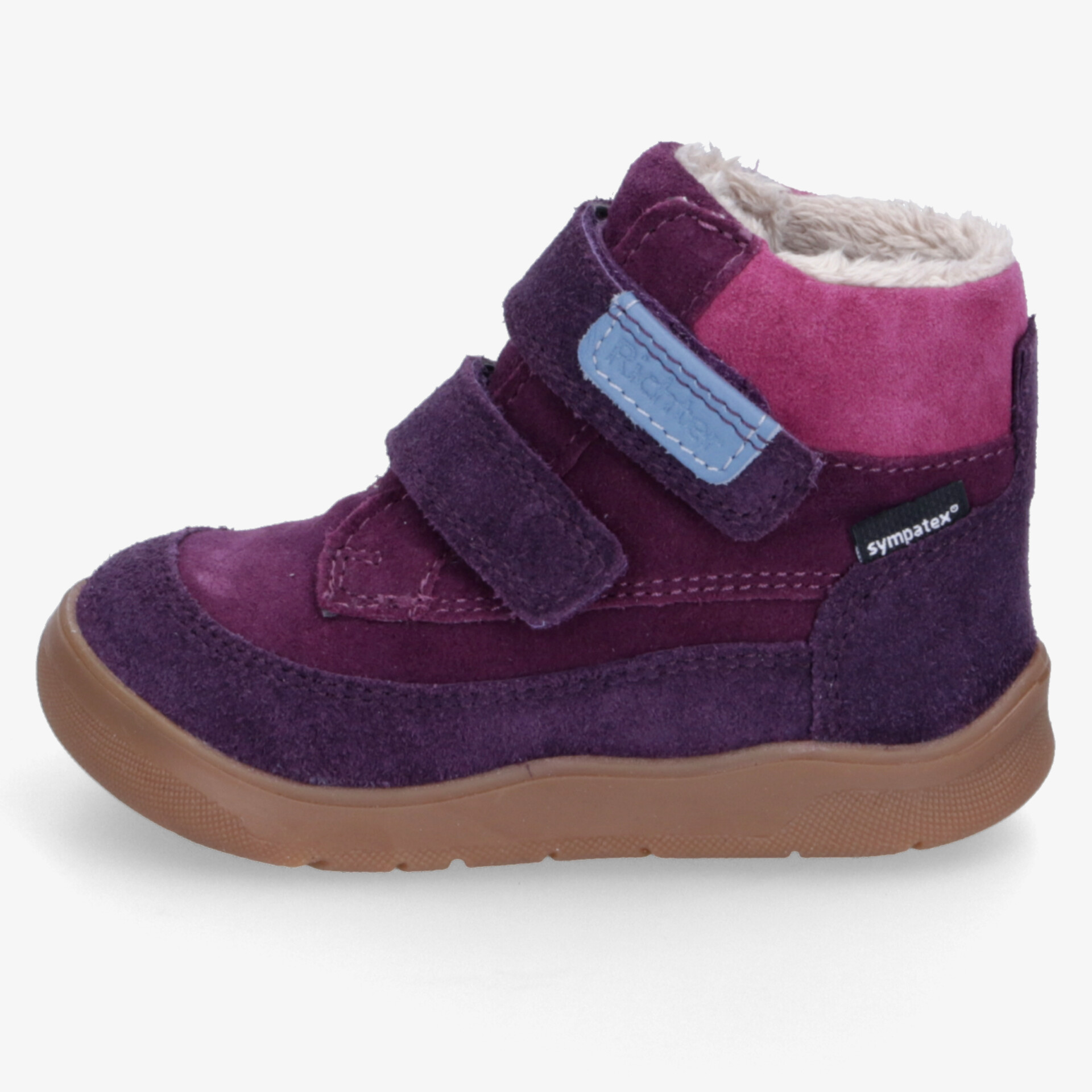 Warmer Kinder-Winterstiefel in Lila mit weichem Futter, robustem Profil und klettverschlüssen für sicheren Halt