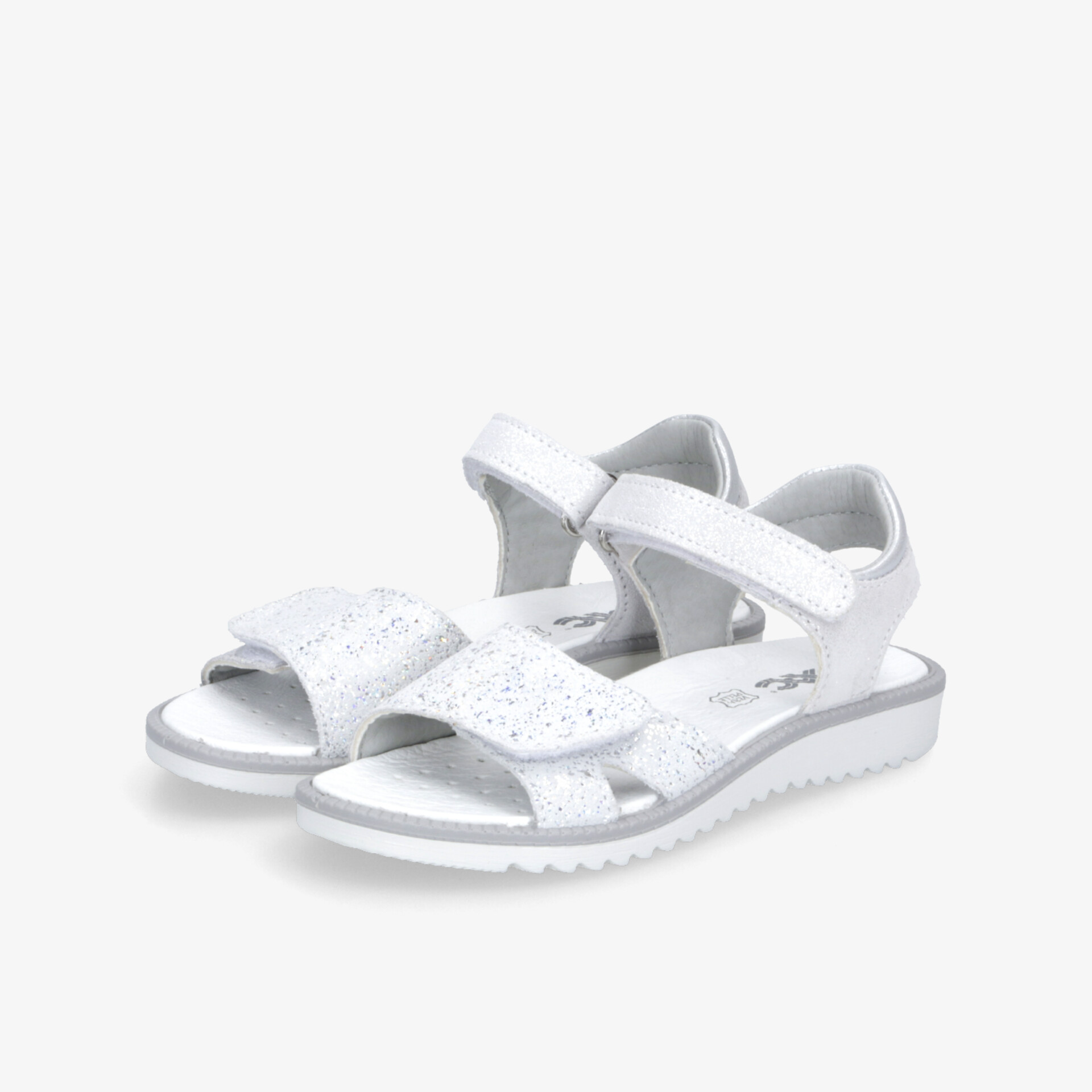 Leichte weiße Sandalen mit verstellbaren Klettverschlüssen und rutschfester flexibler Laufsohle, bequem und atmungsaktiv