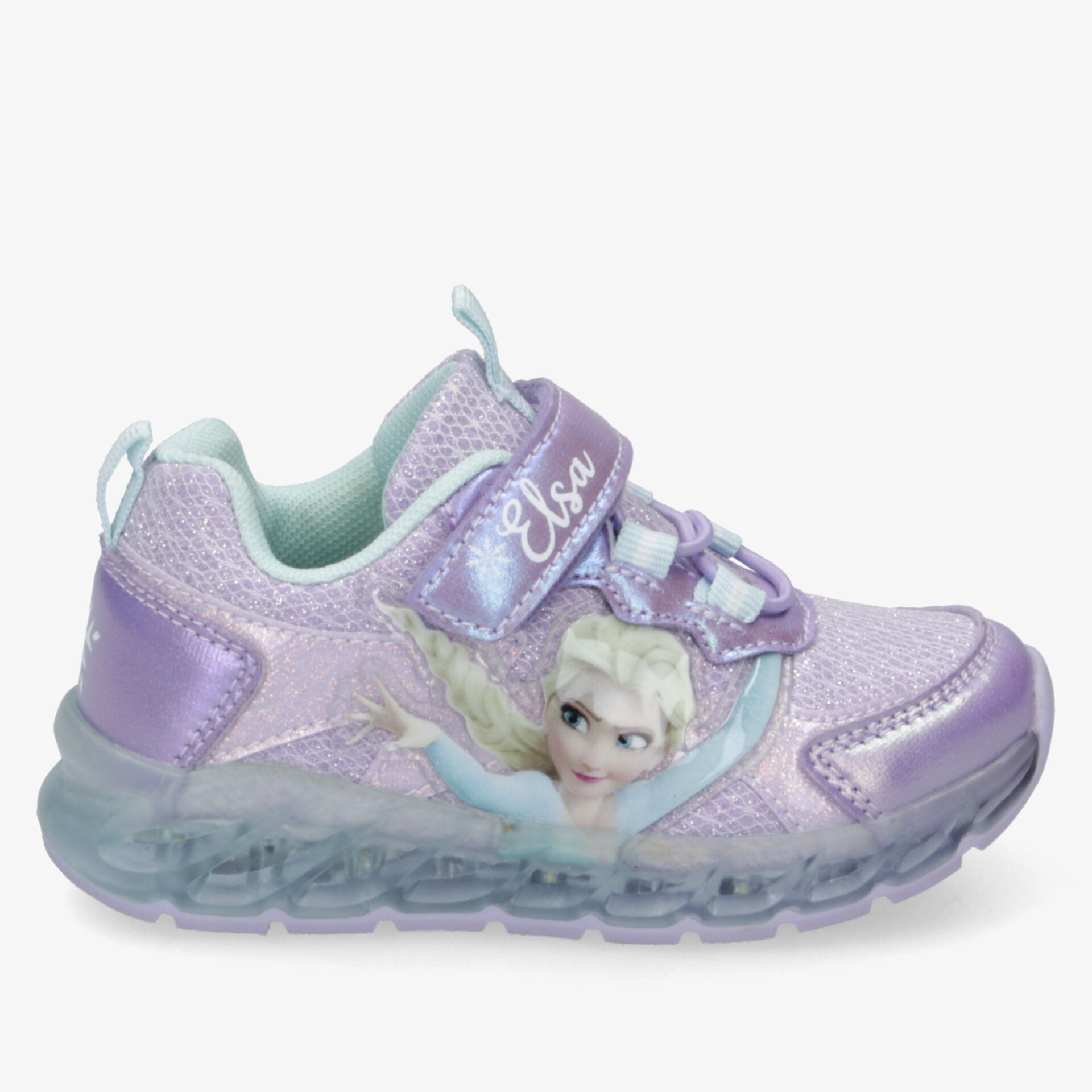 Leichter lila Sportschuh mit gepolstertem Schaft, atmungsaktiv und robust, Klettverschluss für sicheren Halt