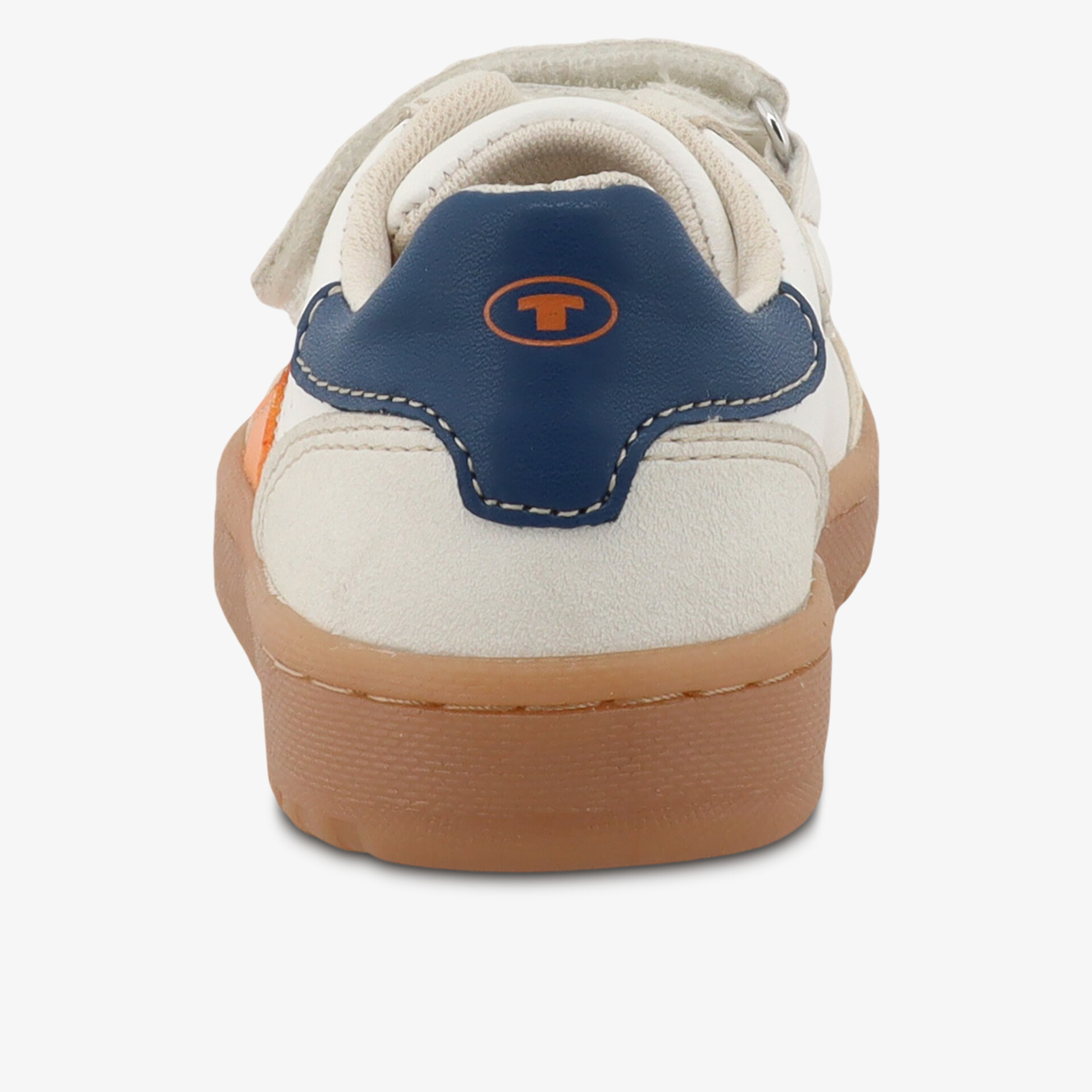 Rückansicht eines sportlichen Schuhs mit gepolstertem Fersenbereich und rutschfester Sohle