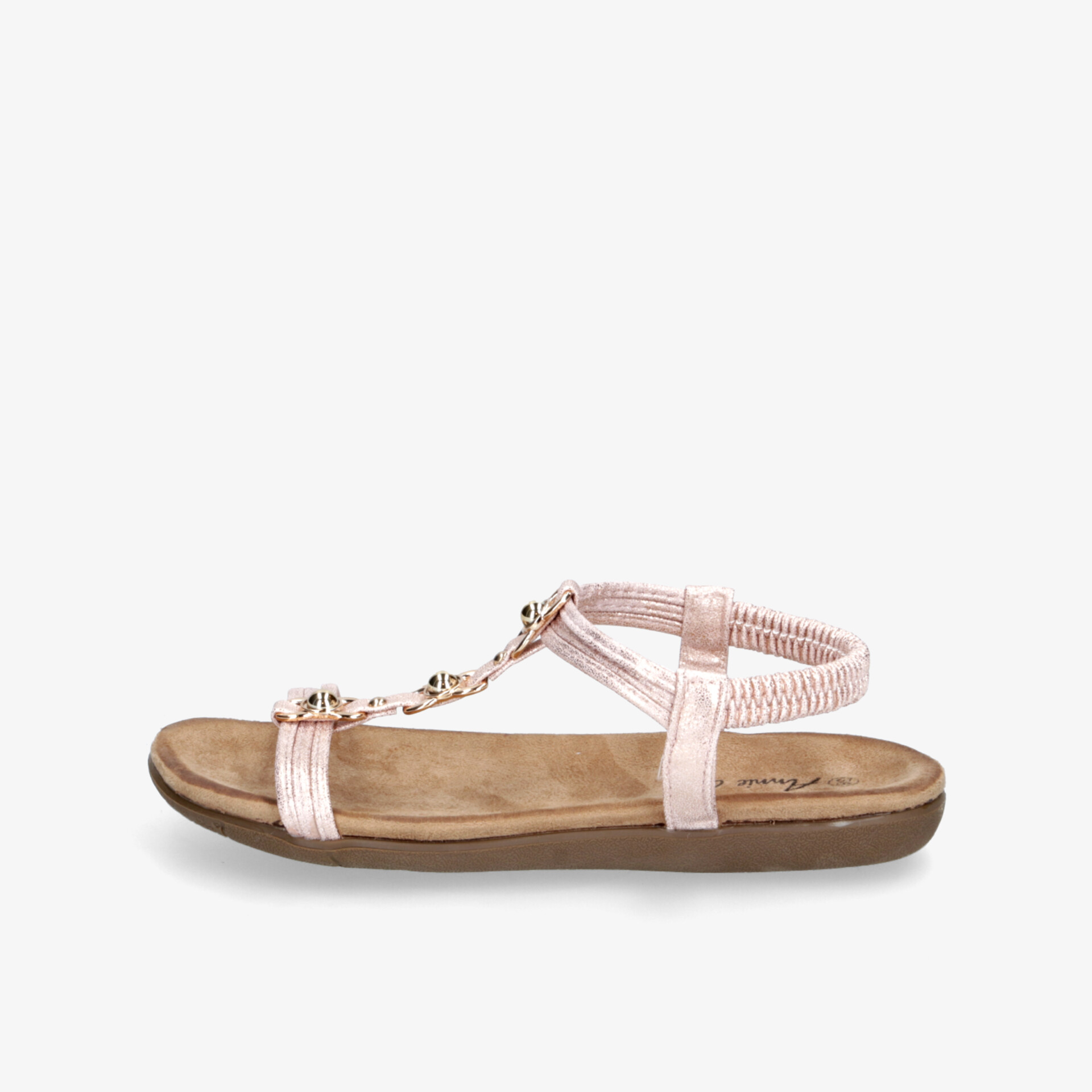 Elegante rosafarbene Sandale mit weicher Polsterung und verstellbarem Riemen für bequemen Halt