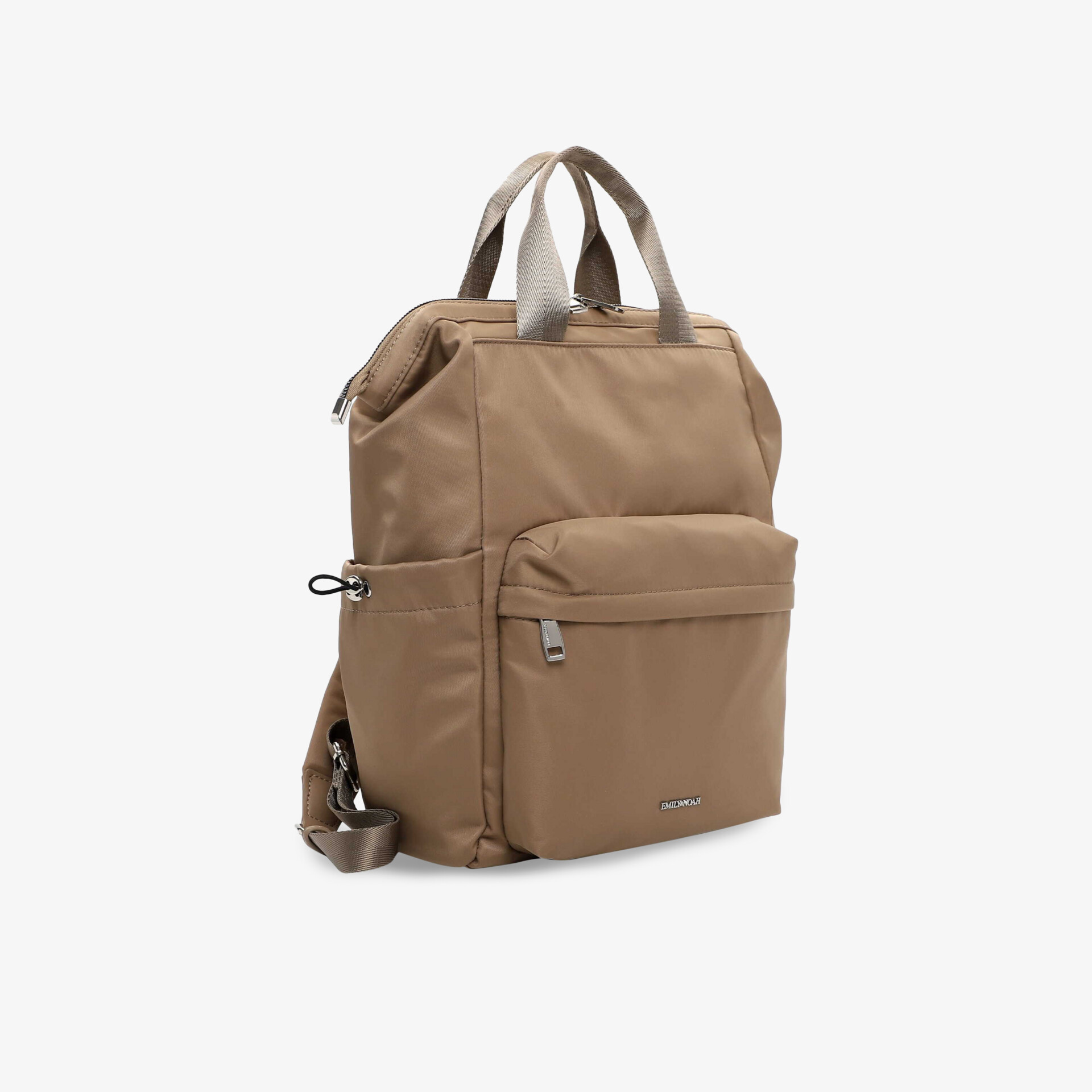 Beiger Rucksack mit praktischem Außenfach und stabilen Tragegriffen, modernes, robustes und vielseitiges Design