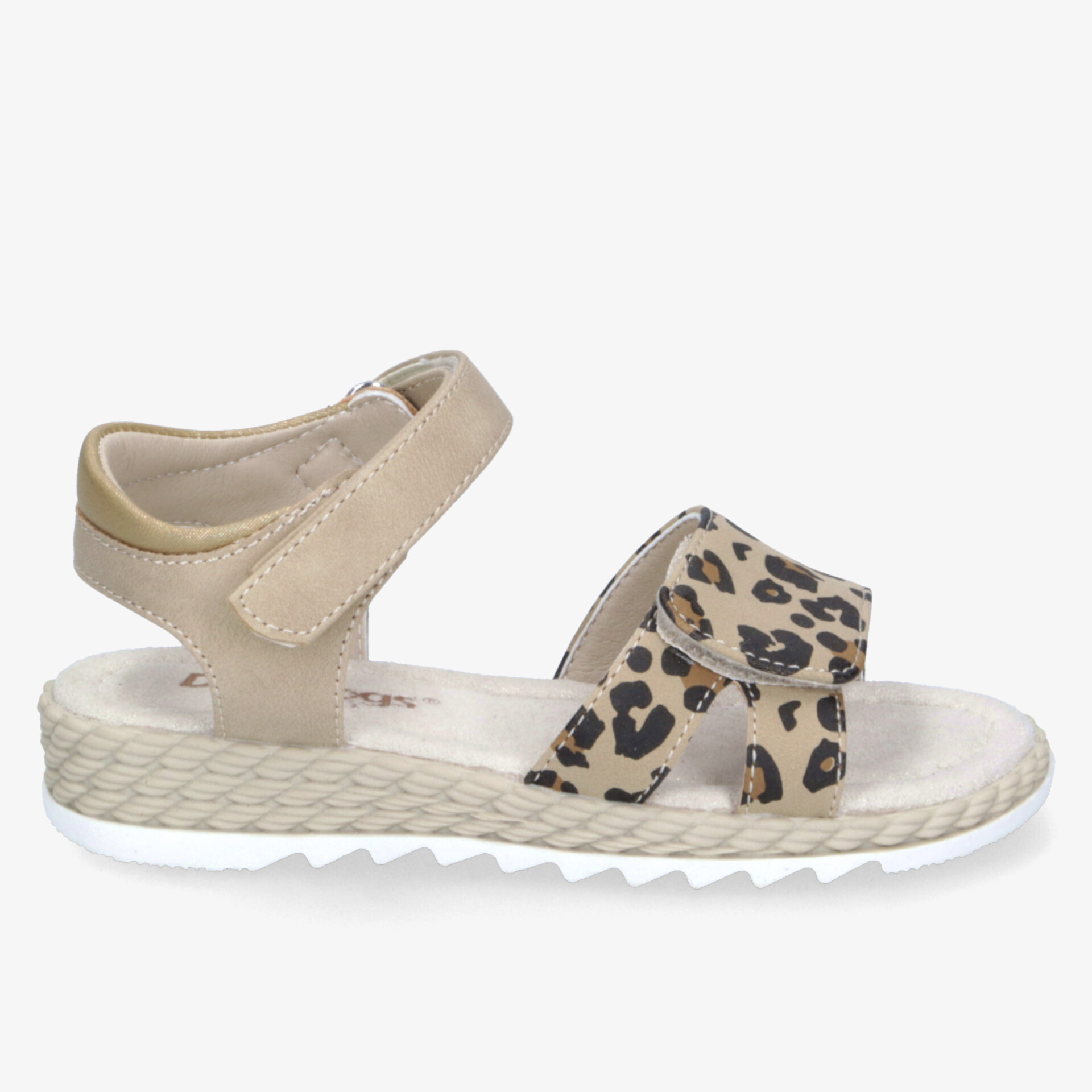 Bequeme Sandale mit verstellbarem Klettverschluss und modischem Leopardenmuster, ideal für sommerlichen Komfort