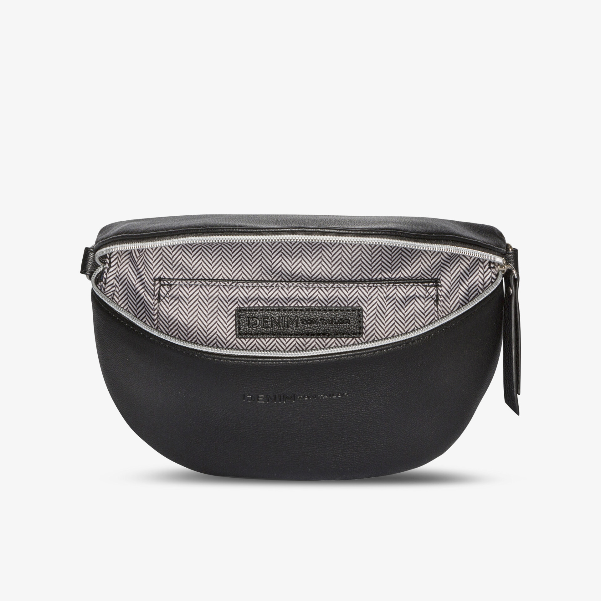 Elegante schwarze Gürteltasche mit praktischem Reißverschluss und stilvollem Design.