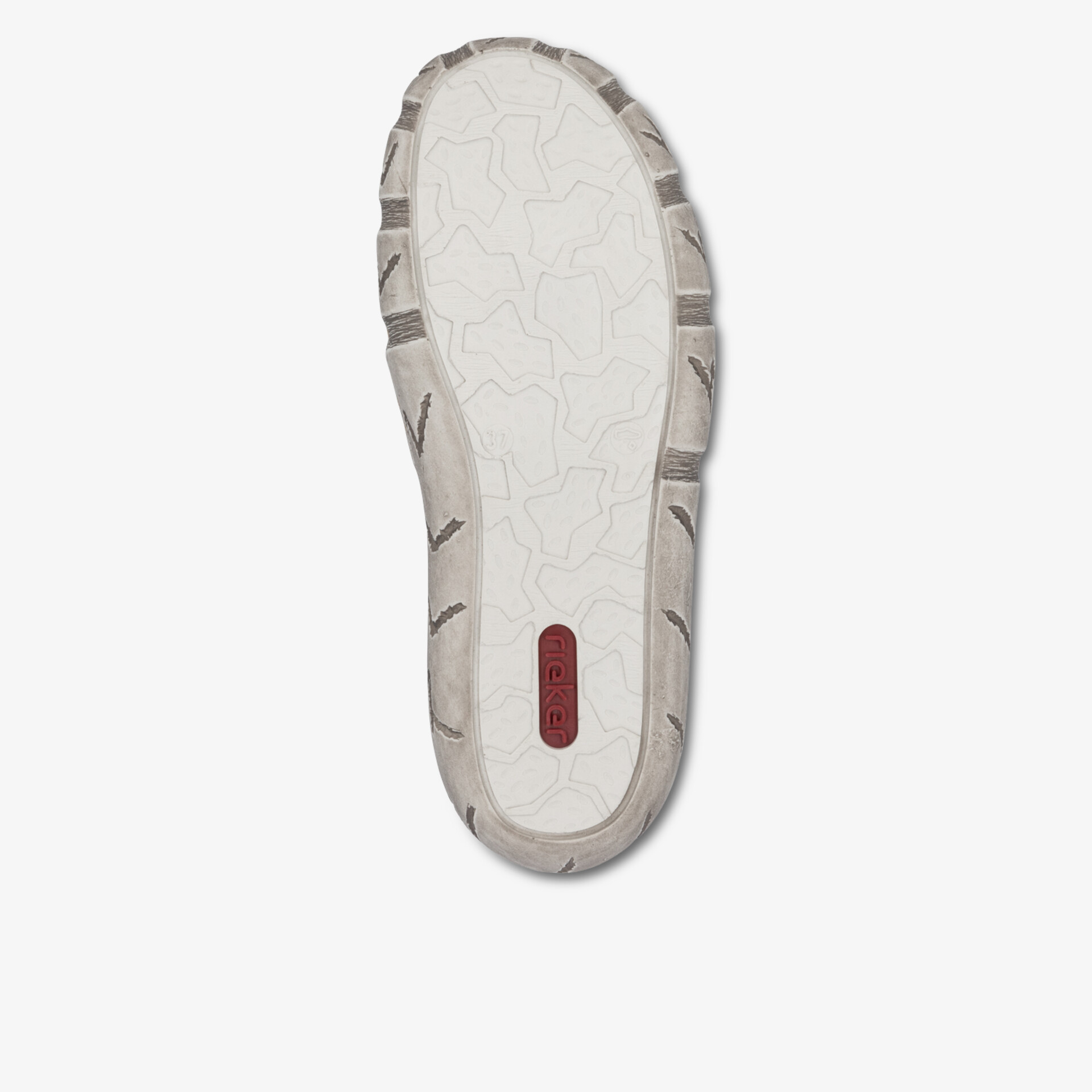 Weiße flexible und rutschfeste Schuhsohle mit robustem Profil für optimalen Halt und Komfort