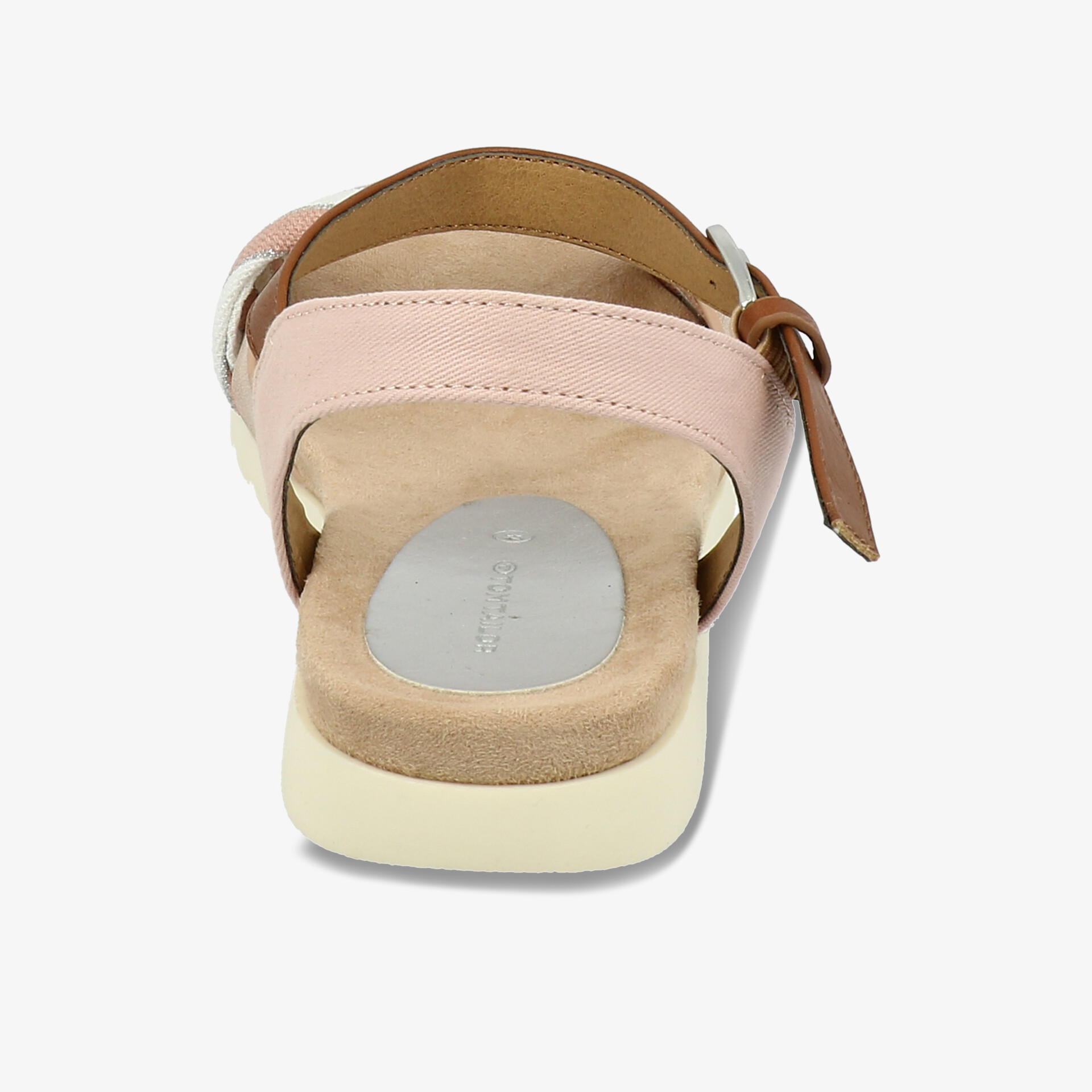 Stilvolle Sandale mit komfortablem Fußbett und verstellbarem Riemchen in zartem Rosa.