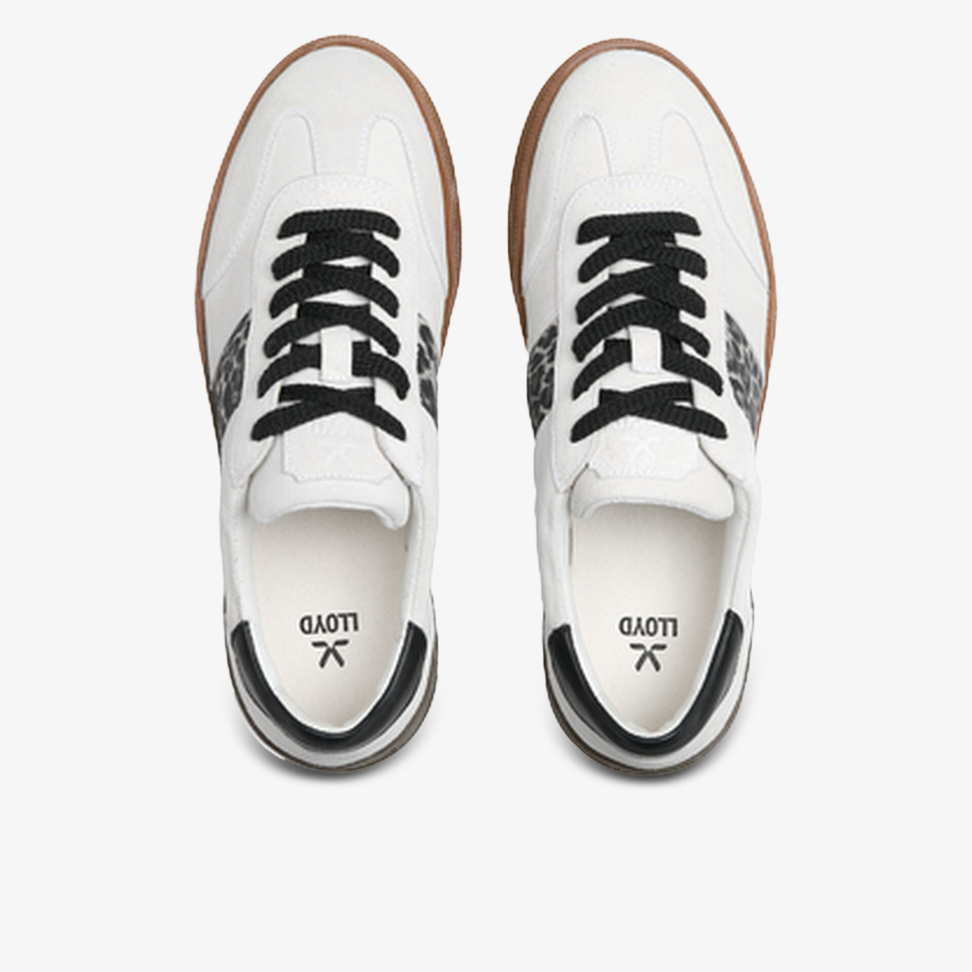 Weiße Sneaker mit schwarzer Schnürung und modernem sportlichem Design in bequemer Ausführung
