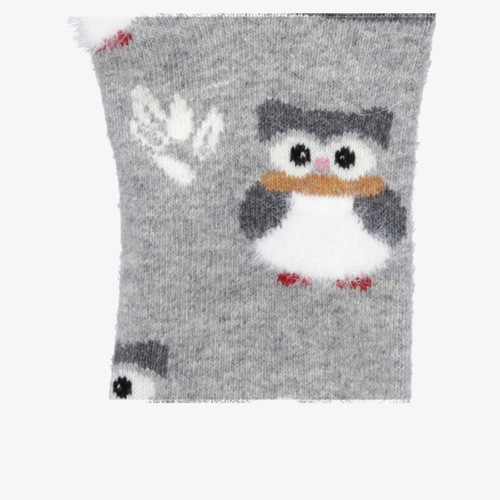Weiche, graue Kuschelsocken mit niedlichem Eulenmotiv, ideal für warmen und bequemen Tragekomfort