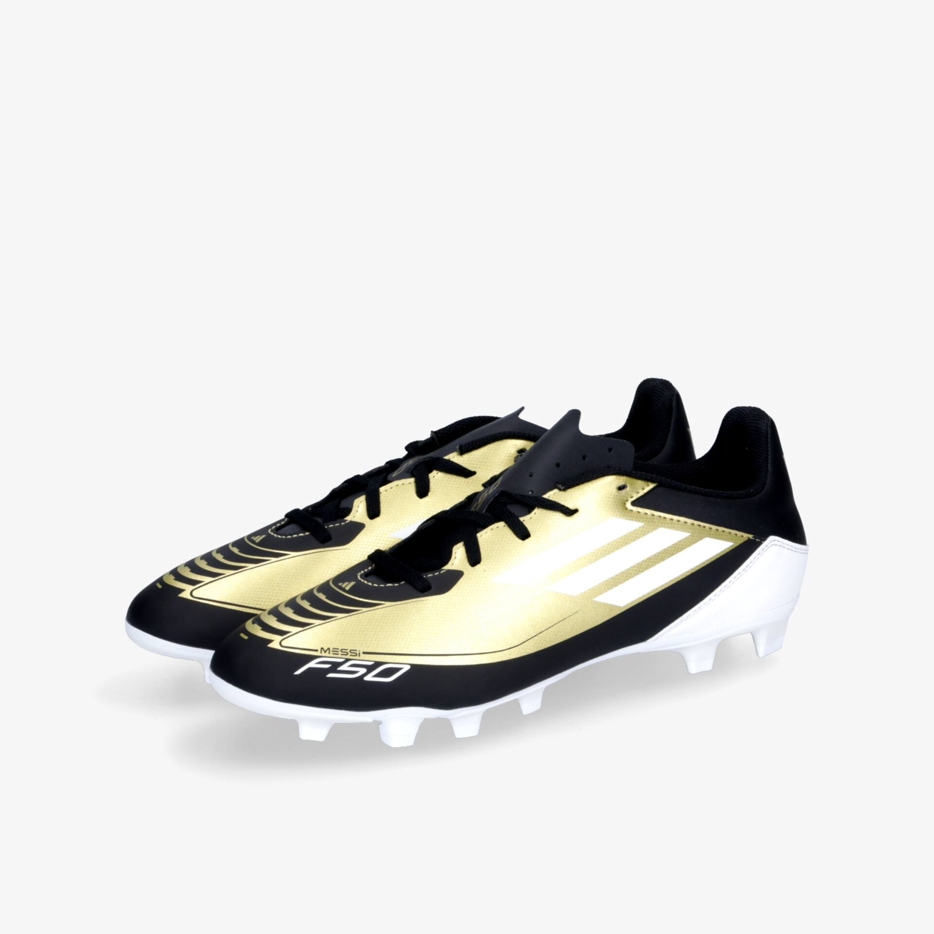 Leichte, robuste Fußballschuhe in Schwarz und Gold mit festen Nocken für besten Halt und hohen Komfort