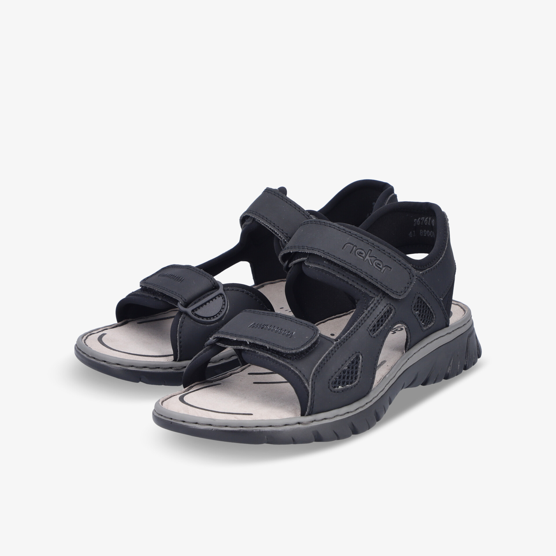 Sportliche schwarze Sandalen mit verstellbaren Klettverschlüssen und rutschfester Sohle für hohen Tragekomfort