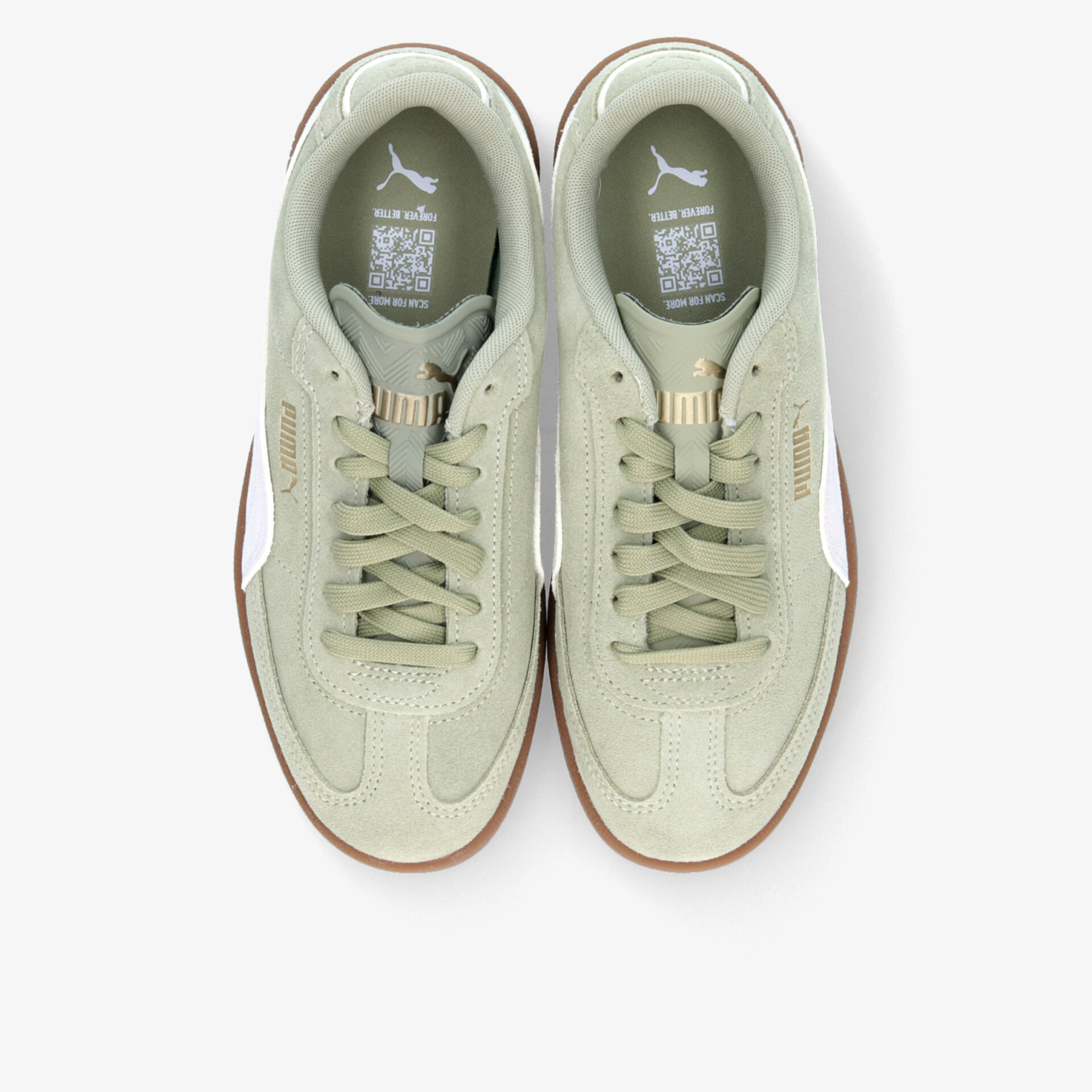 Topview von einem Paar sportlicher Sneaker mit bequemer Passform und flexibler, rutschfester Sohle