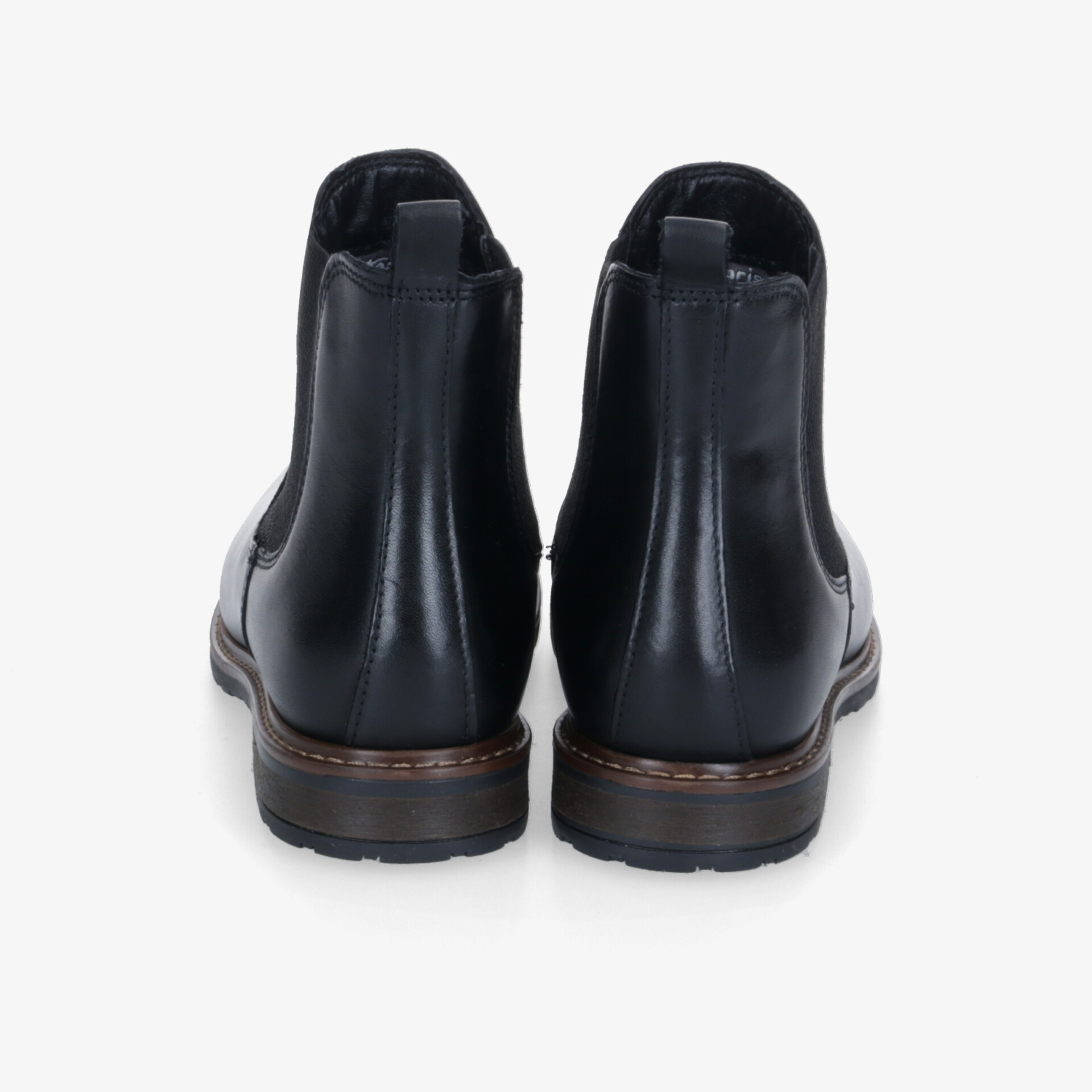 Elegante schwarze Lederstiefeletten mit robuster Sohle, ideal für stilvolle Anlässe und jeden Tag.