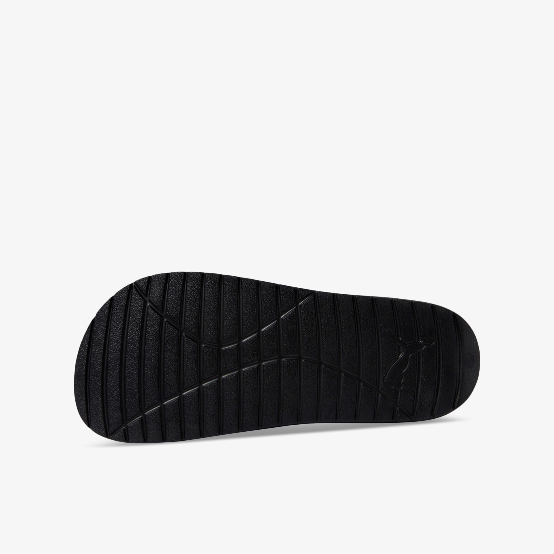 Schwarze Schuhsohle mit rutschfestem Profil für optimalen Halt und Tragekomfort