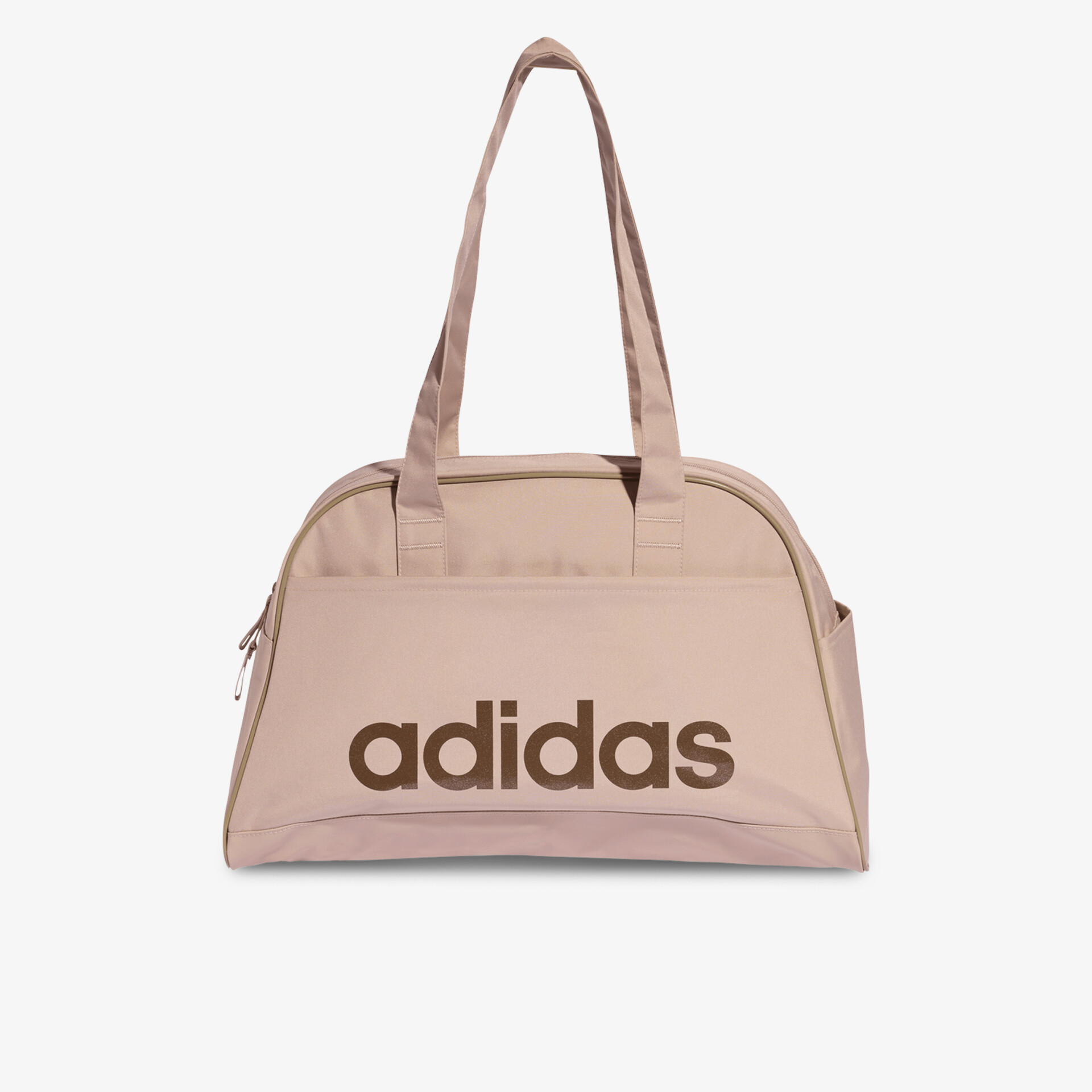 Beige adidas Sporttasche mit großem Hauptfach und robustem Schulterriemen, ideal für sportliche Aktivitäten