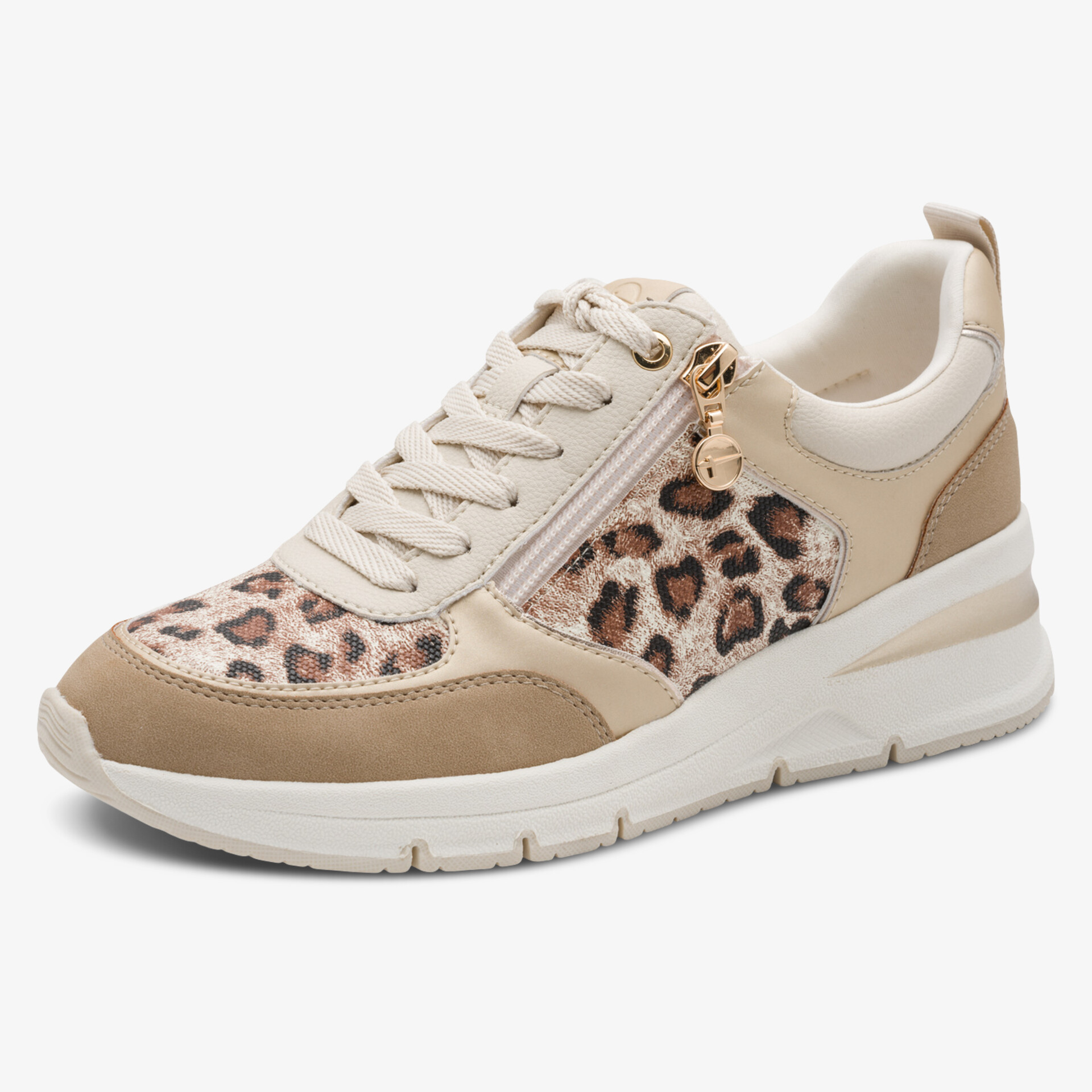 Moderner Sneaker mit Leo-Muster, seitlichem Reißverschluss und bequemer Passform für stylischen Komfort