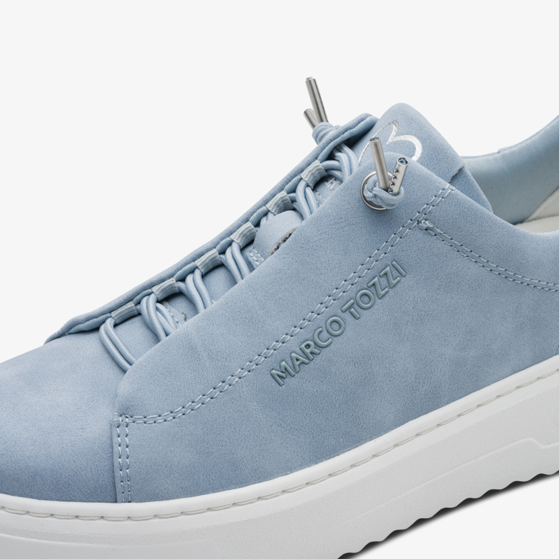 Schlichter Sneaker aus weichem blaugrauem Leder mit bequemer Passform und vielseitigem Look