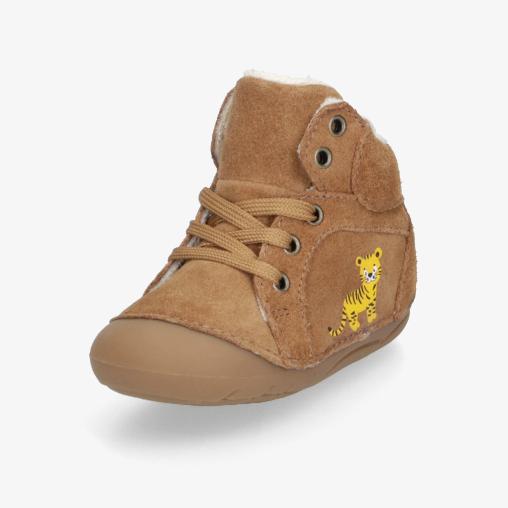Weicher Kinder-Schuh in Braun mit flexiblem Design und niedlichem Tigermotiv für optimalen Komfort und Stabilität