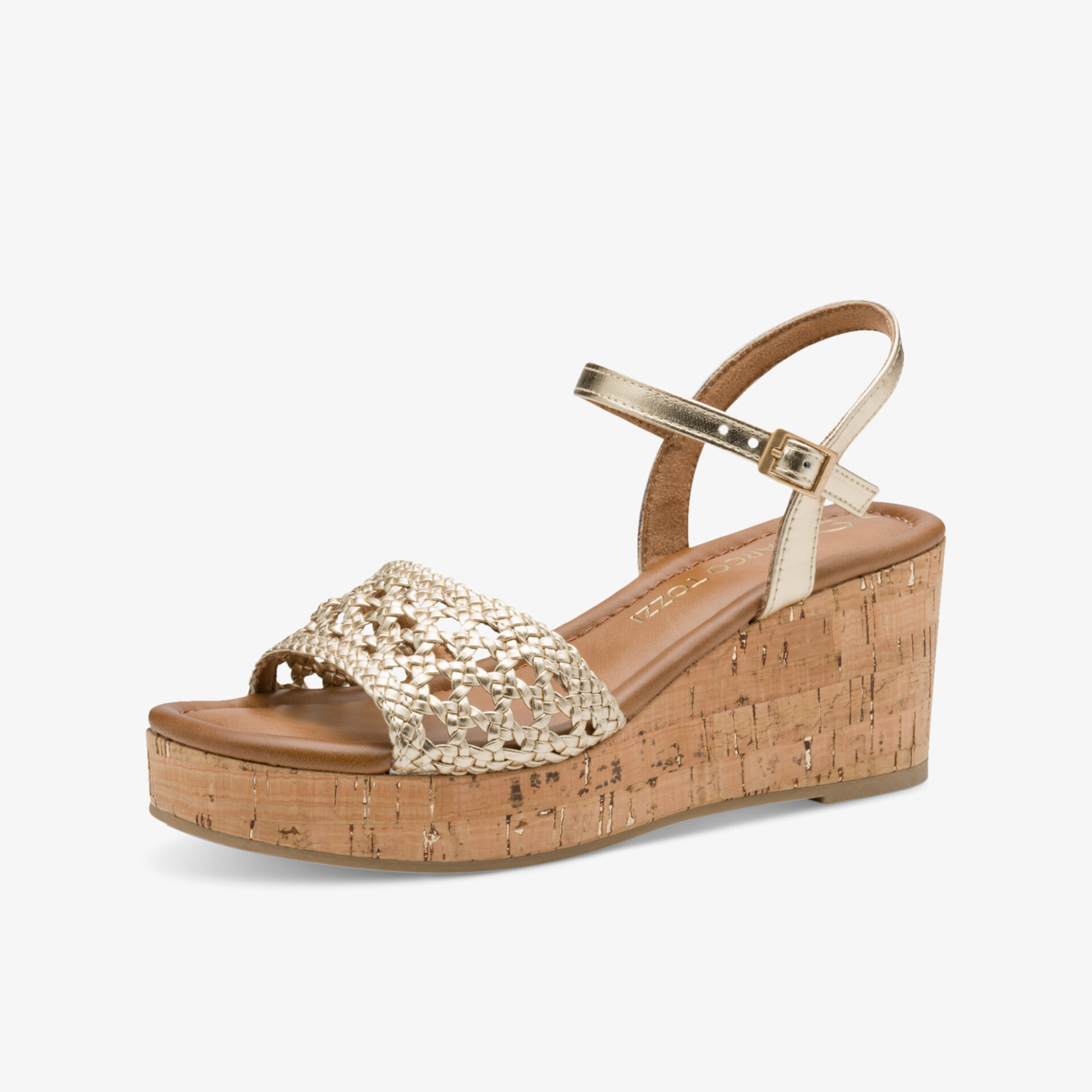 Modische Sandalette mit Keilabsatz und glitzernden Pailletten, verstellbarer Riemen für idealen Halt und angenehmen Tragekomfort