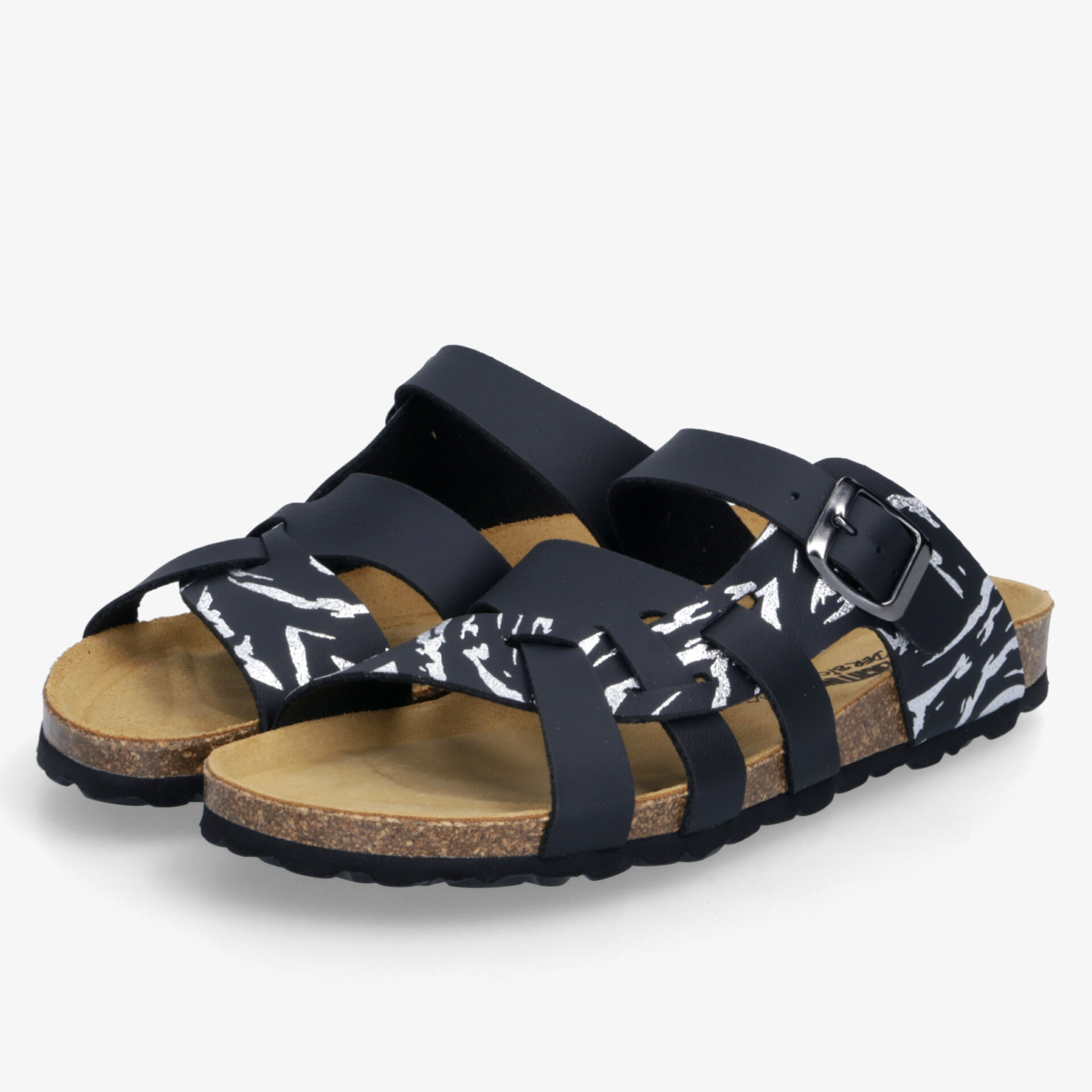 Stilvolle schwarze Sandalen mit verstellbaren Riemen und rutschfester Sohle für optimalen Komfort und Strapazierfähigkeit.