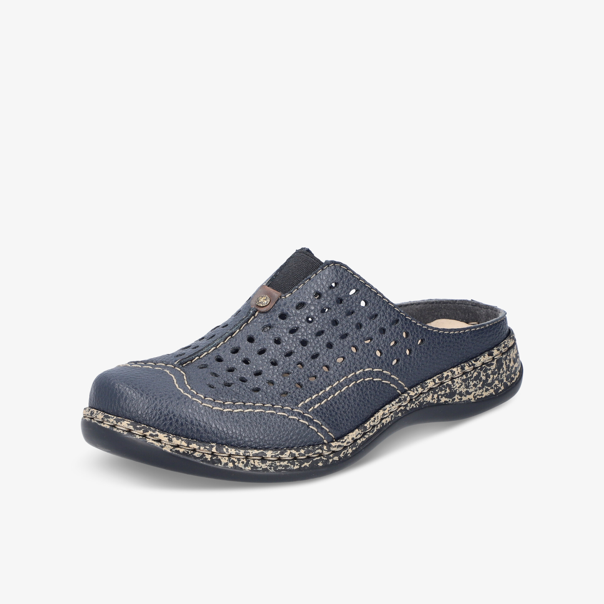 Blauer Slip-On Schuh mit perforiertem Design und leichter, rutschfester Sohle für optimalen Tragekomfort