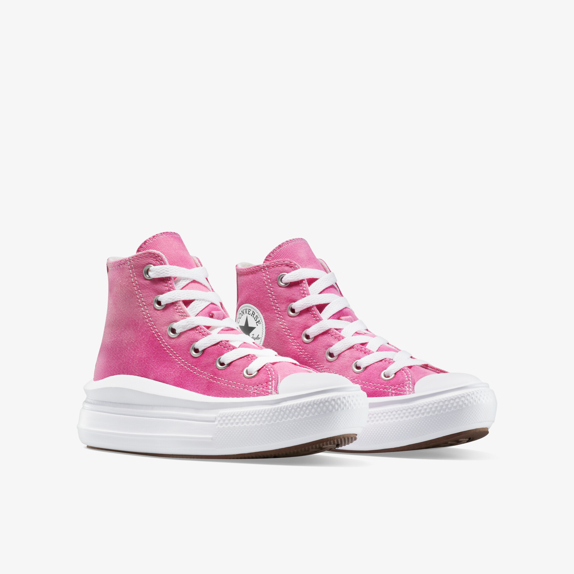 Modisches Paar pinkfarbener High-Top Sneaker mit robuster Schnürung und bequemer Passform für vielseitigen Alltag