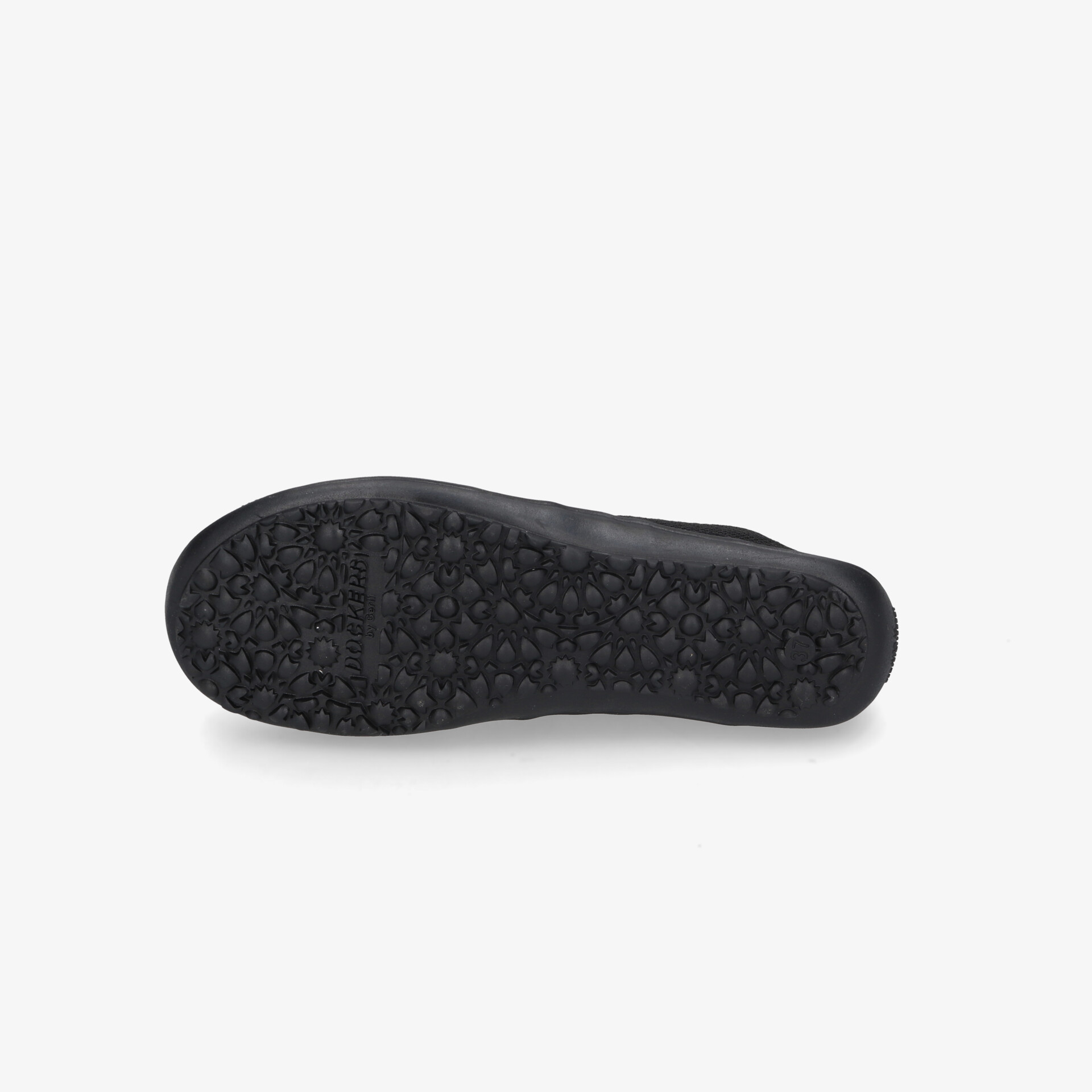 Rutschfeste und langlebige schwarze Schuhsohle mit starkem Profil für optimalen Halt und hohen Tragekomfort