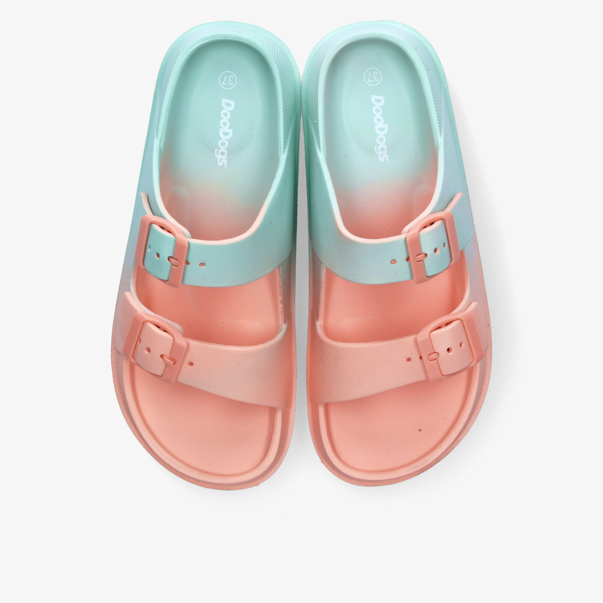 Bequeme Sandalen mit verstellbaren Schnallen in weichen Ombre-Farben, ideal für leichte Sommermode