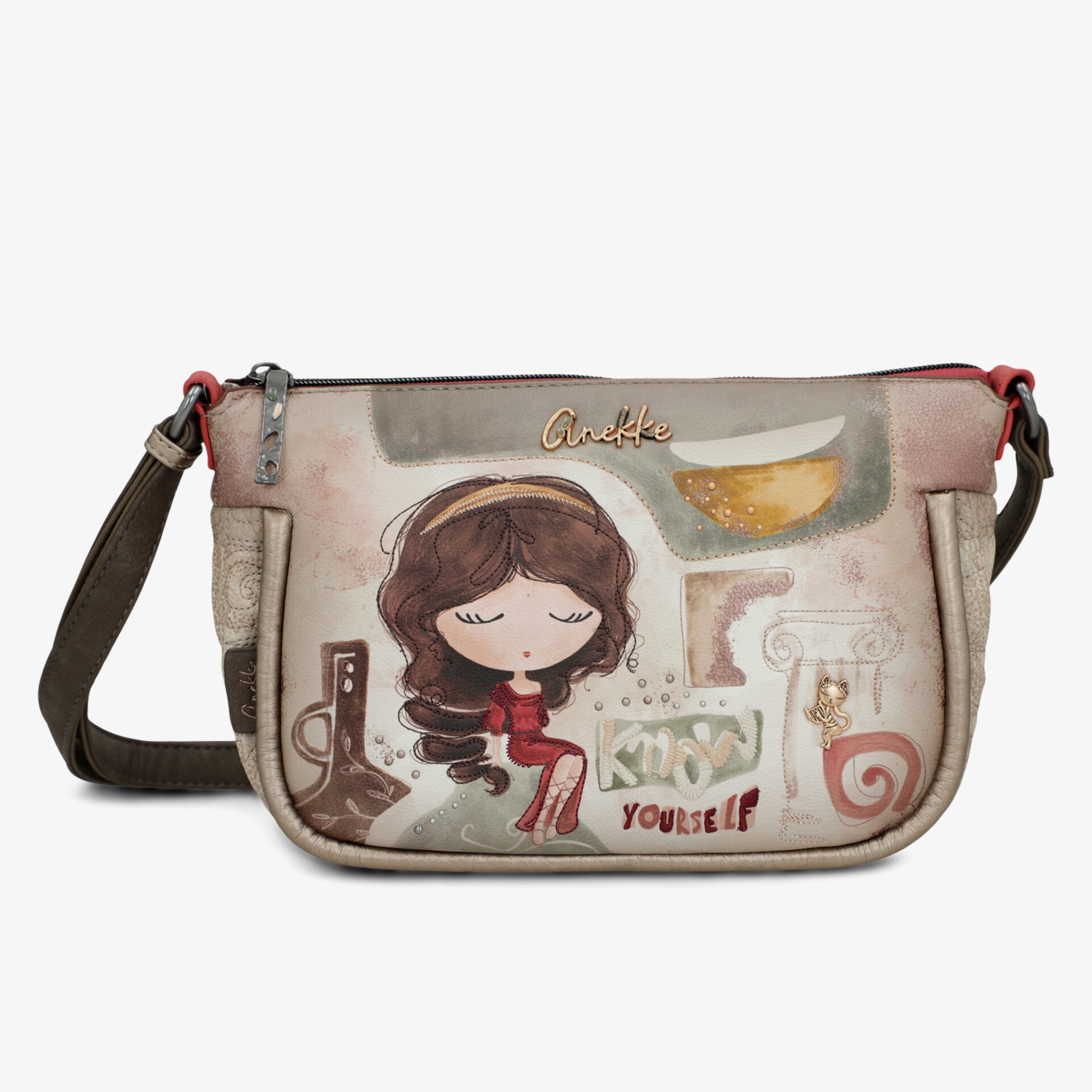 Modische Tasche mit kreativem Design und verstellbarem Schulterriemen.