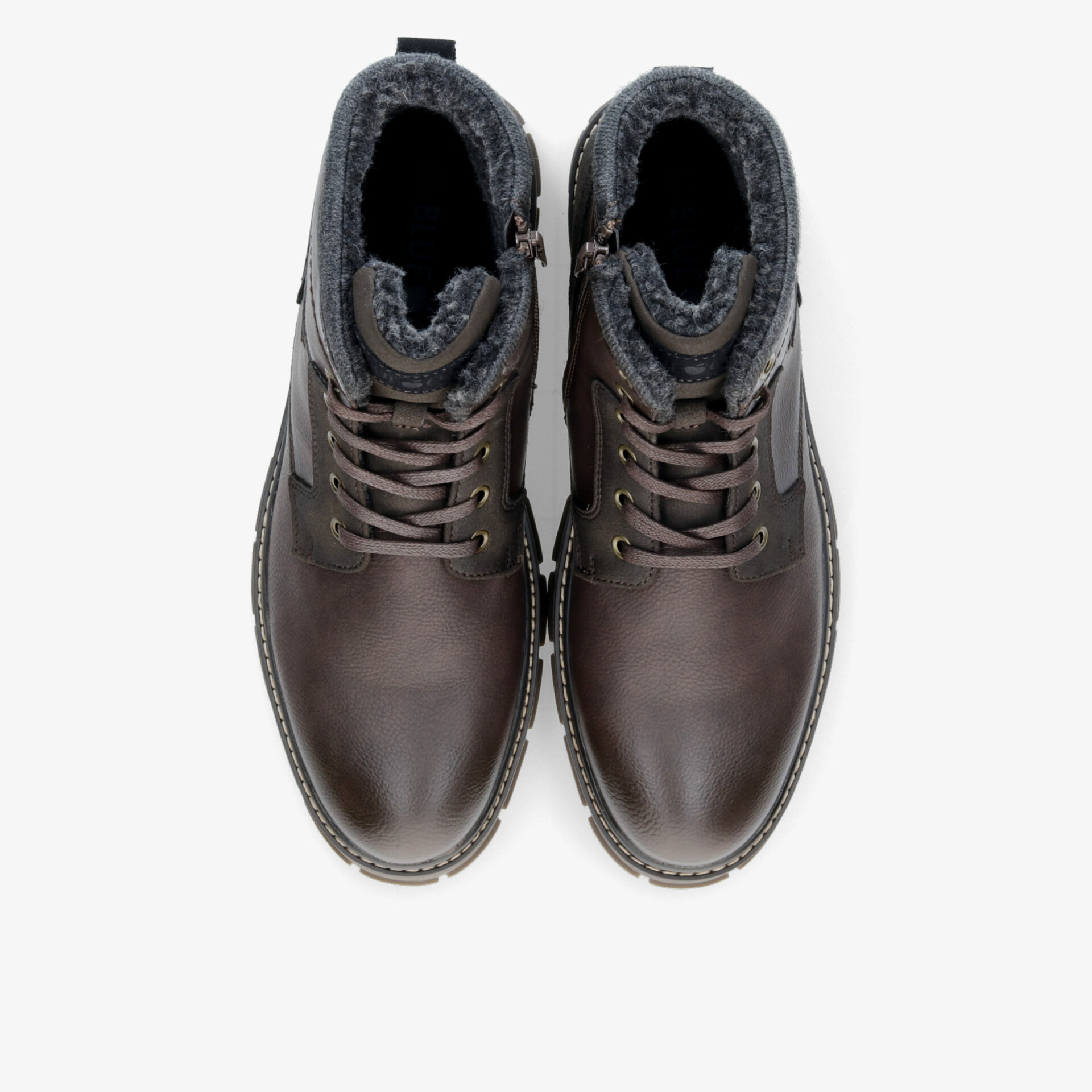 Robuste und stilvolle braune Stiefel mit warmer Fütterung und bequemer Passform, ideal für kalte Tage.