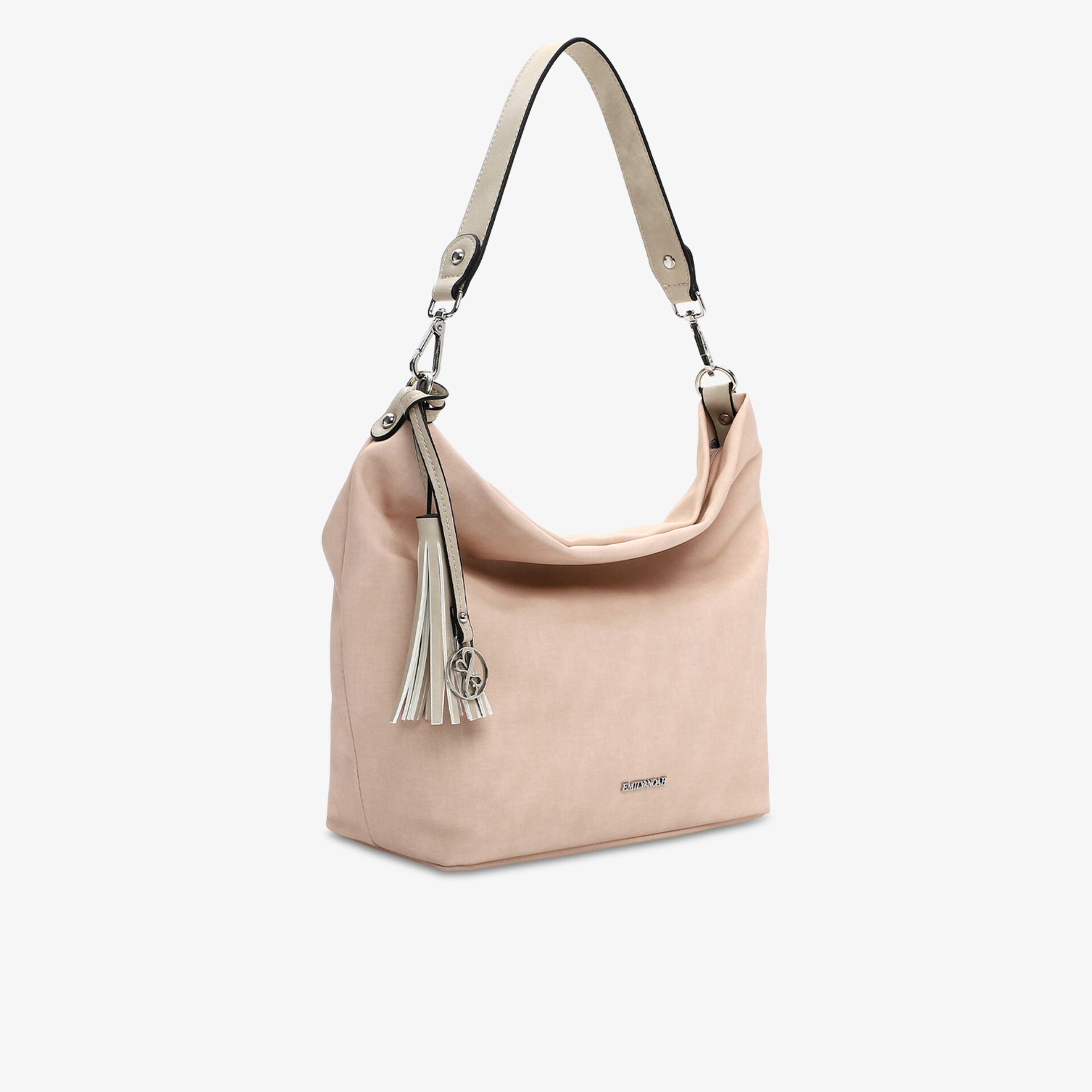 Elegante Tasche in zartem Rosa mit praktischem Tragegurt und dekorativen Details.