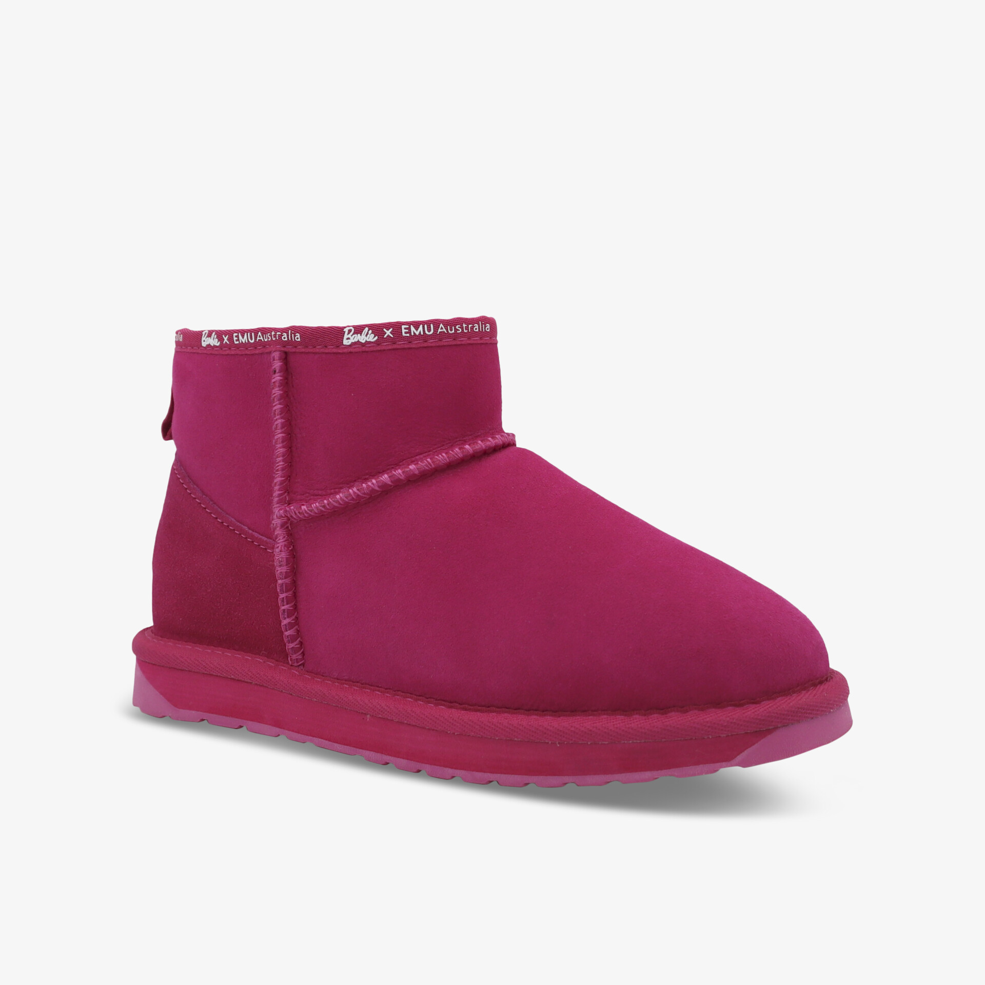 Warmer rosafarbener Boot-Schlupfstiefel aus weichem Material mit bequemer Passform und rutschfester Sohle