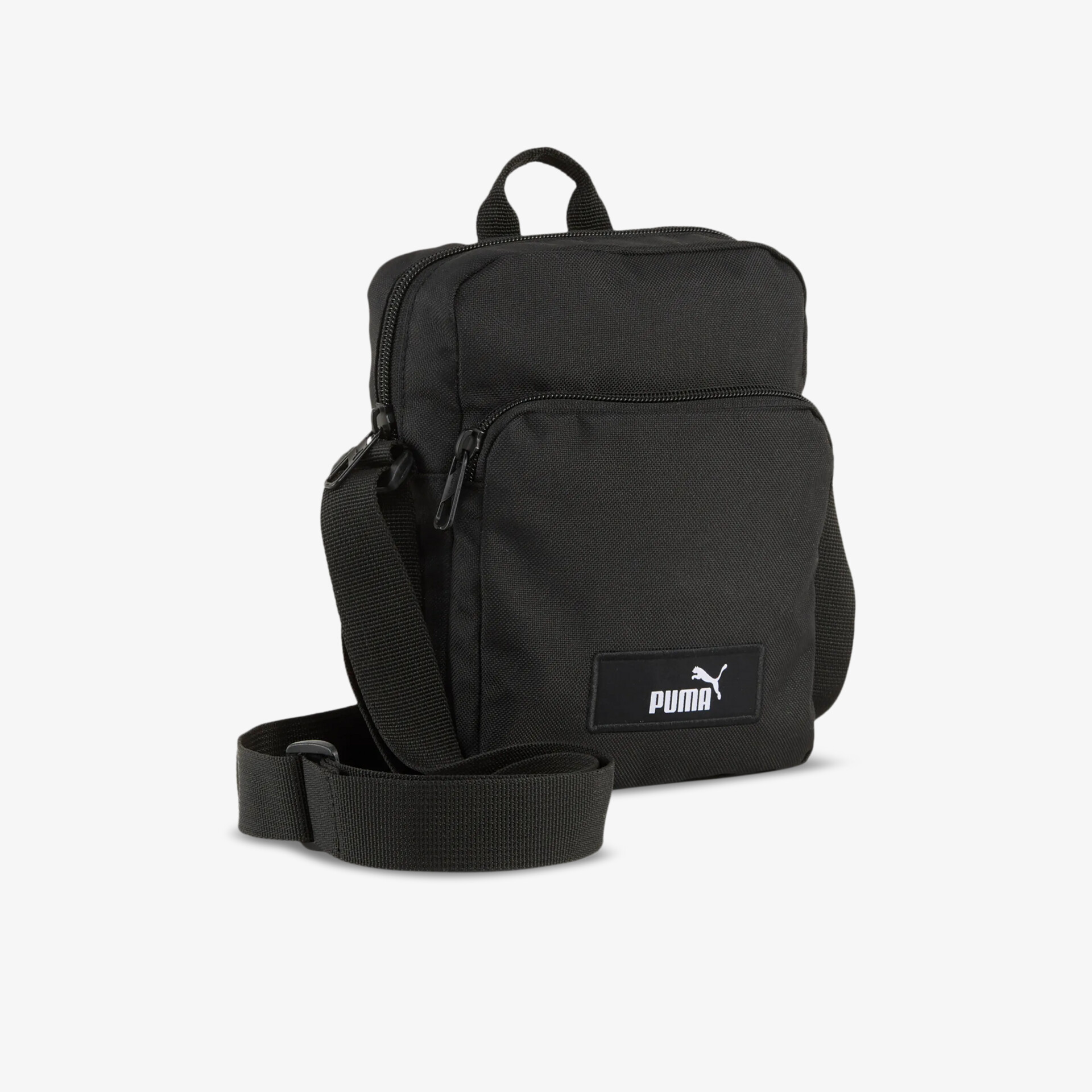 Schwarze Puma Schultertasche mit verstellbarem Gurt und mehreren Fächern für optimalen Stauraum