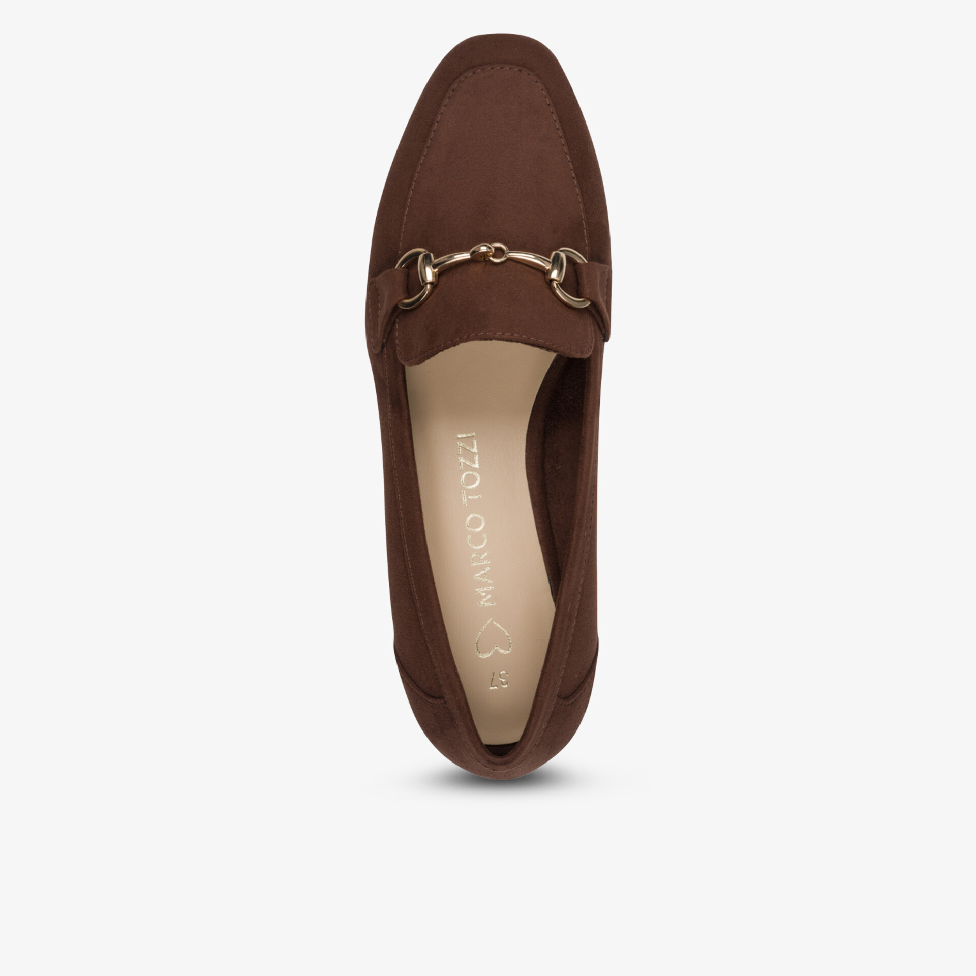 Eleganter Loafer mit goldener Schnalle und bequemer Passform in stilvollem Braun
