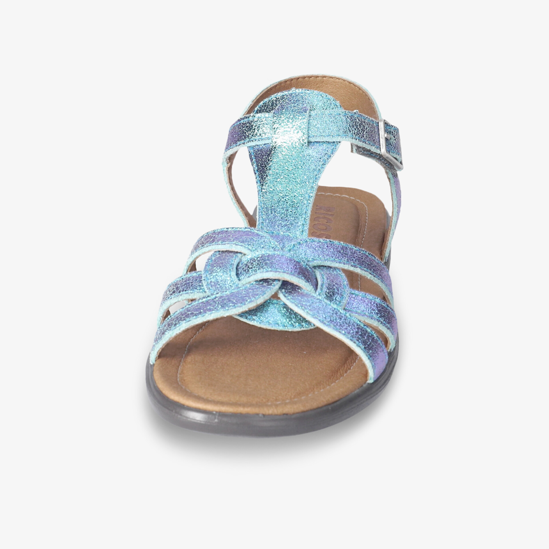 Glitzernde Sandale mit eleganten Riemen, bequemer Fußbett und verstellbarem Verschluss, ideal für Sommer