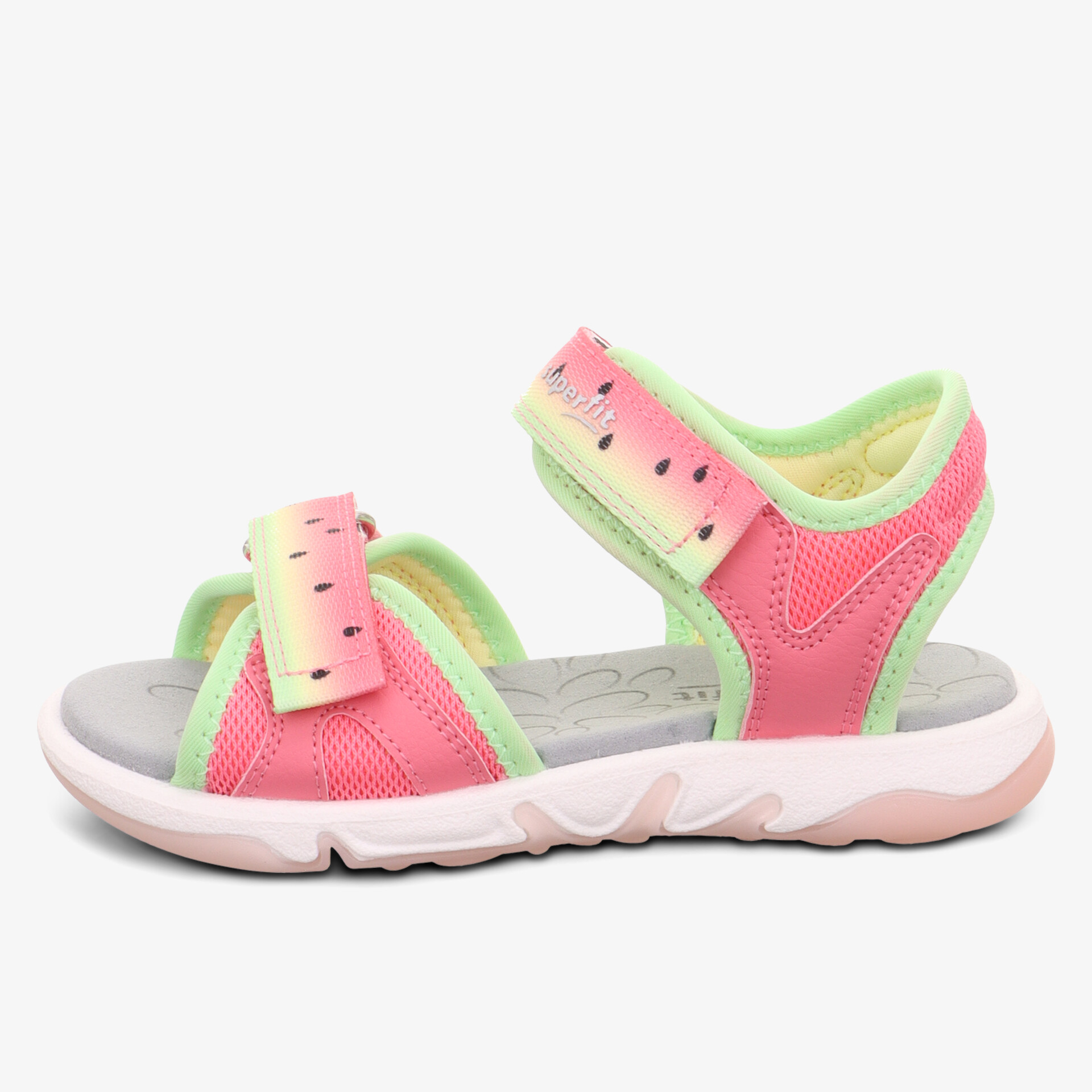 Leichte und bequeme Sandale mit verstellbaren Klettverschlüssen und rutschfester Sohle für angenehmen Tragekomfort