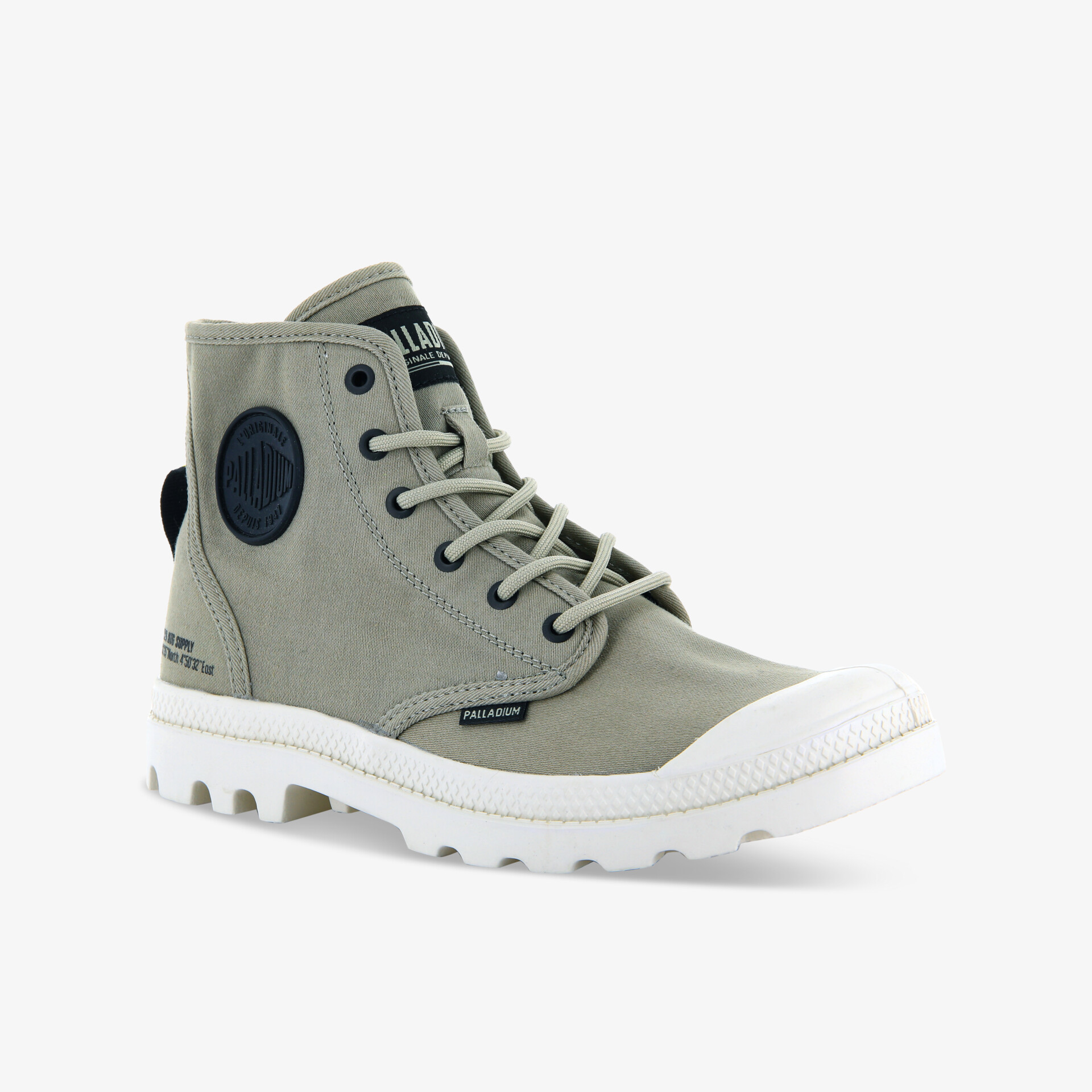 Stylischer Urban-Boot mit grauem Obermaterial und weißer Sohle für maximalen Komfort und Langlebigkeit.