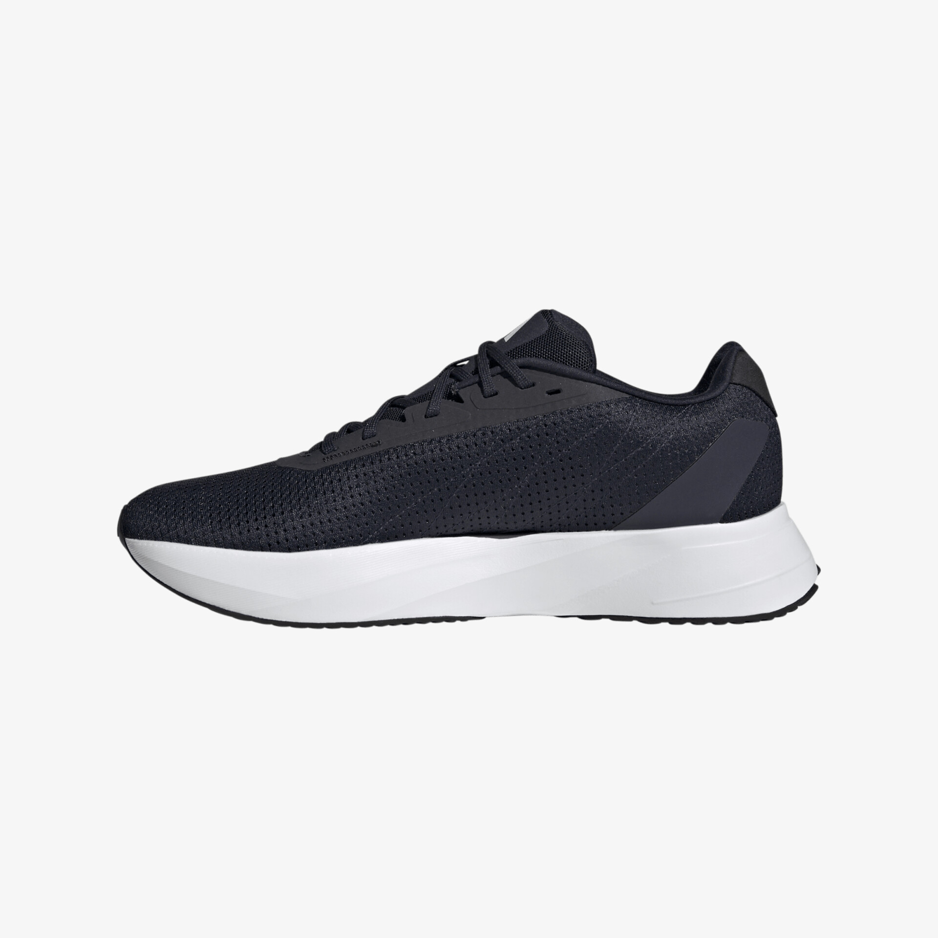 Moderner schwarzer Sneaker mit weißer Sohle, ideal für sportlichen Stil und Komfort.