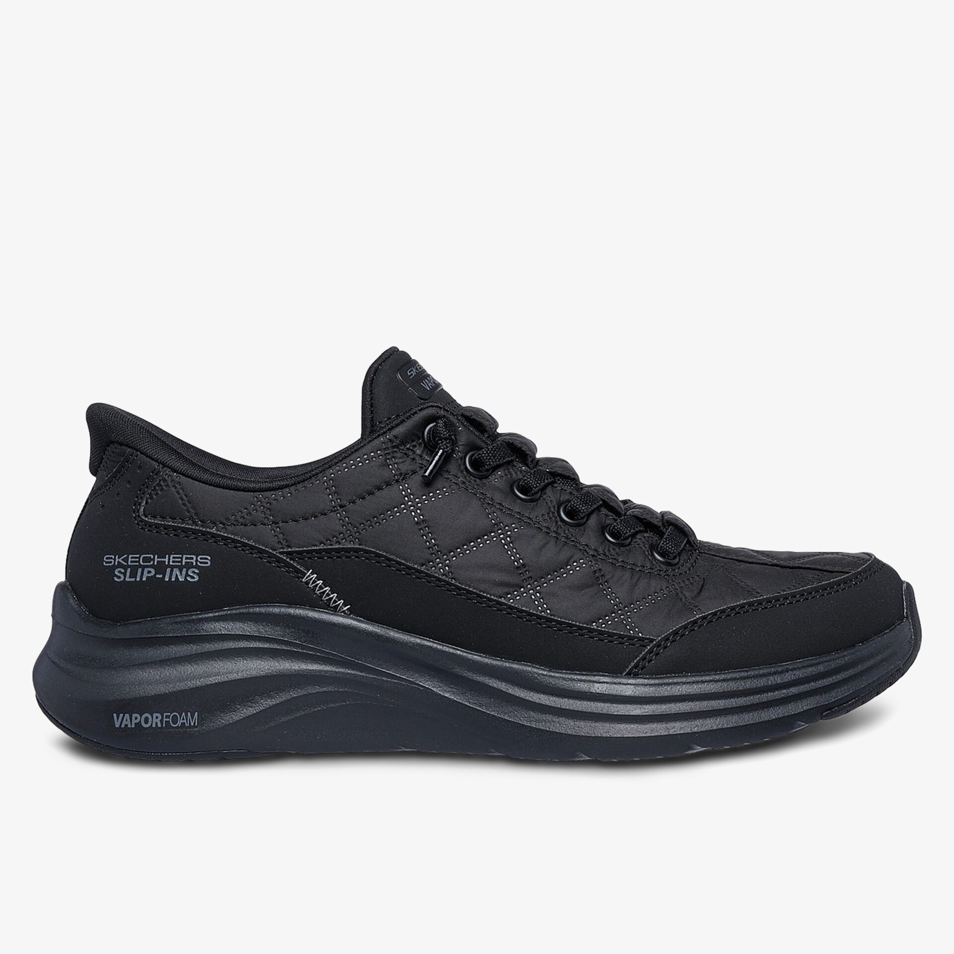 Schwarzer Sportschuh mit bequemer Passform und rutschfester Sohle, leichtes und atmungsaktives Material