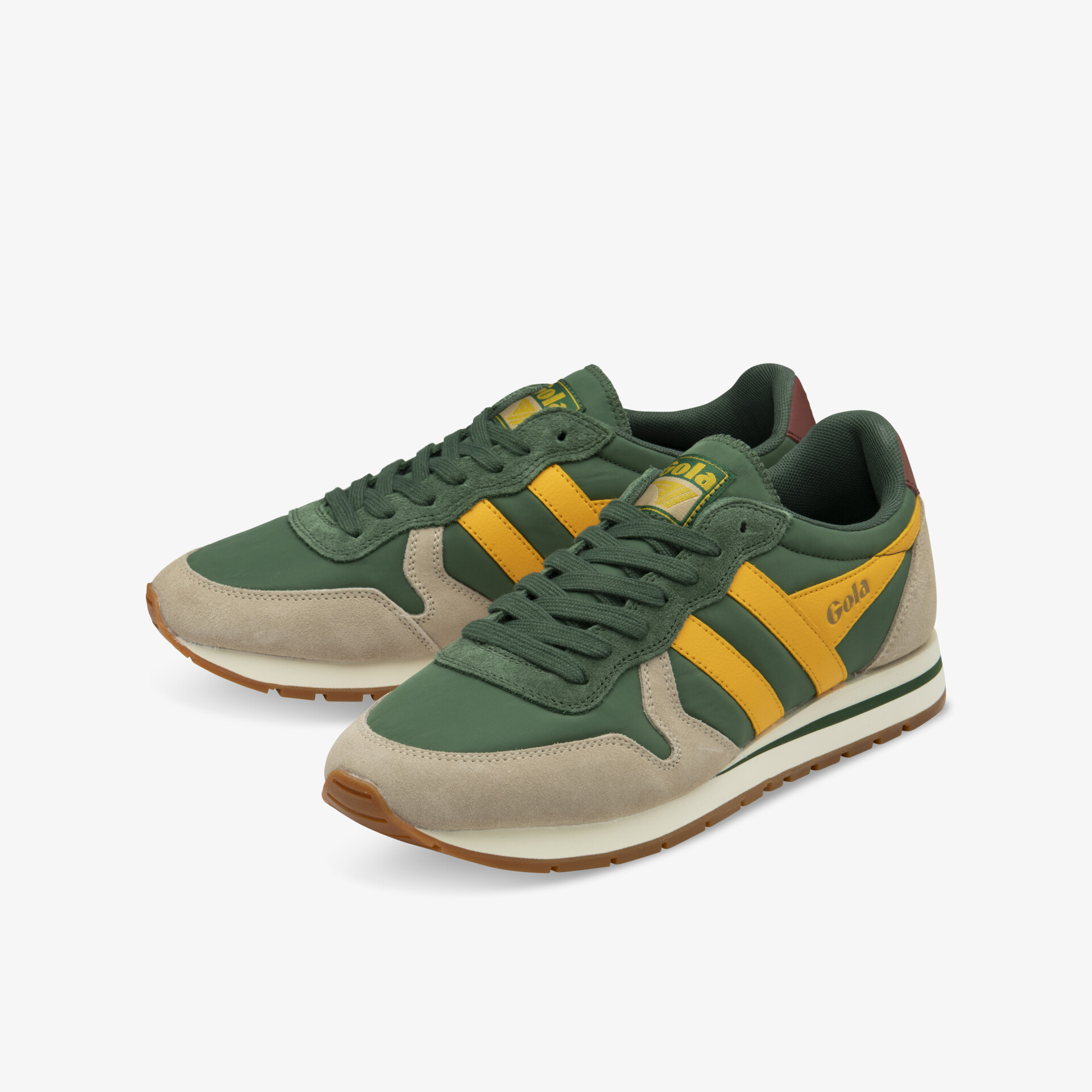 Grün-beige Sneaker mit sportlichem, leichtem Design und rutschfester Sohle für komfortables Tragen