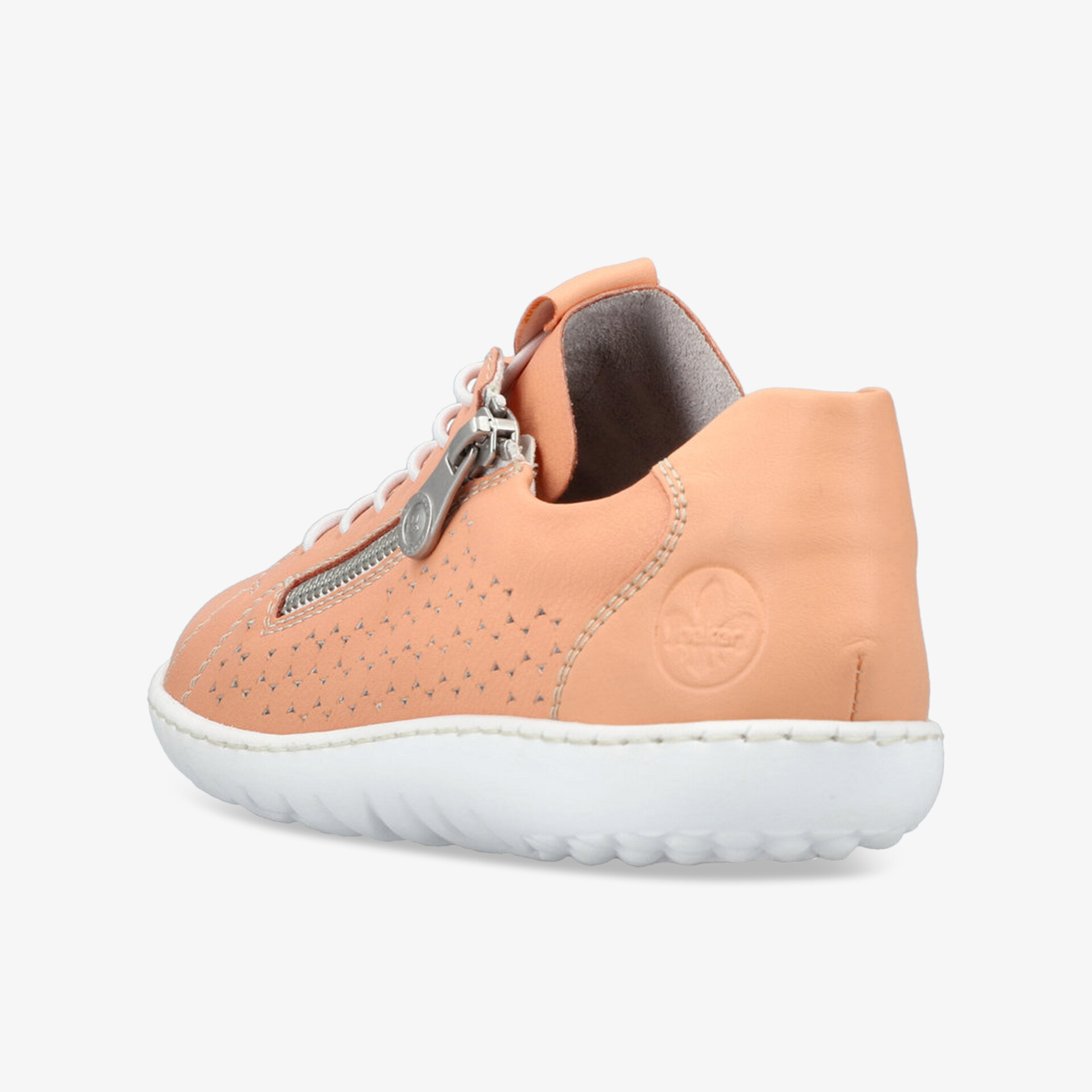 komfortabler schuh mit seitlichem reißverschluss und perforiertem obermaterial für optimale belüftung