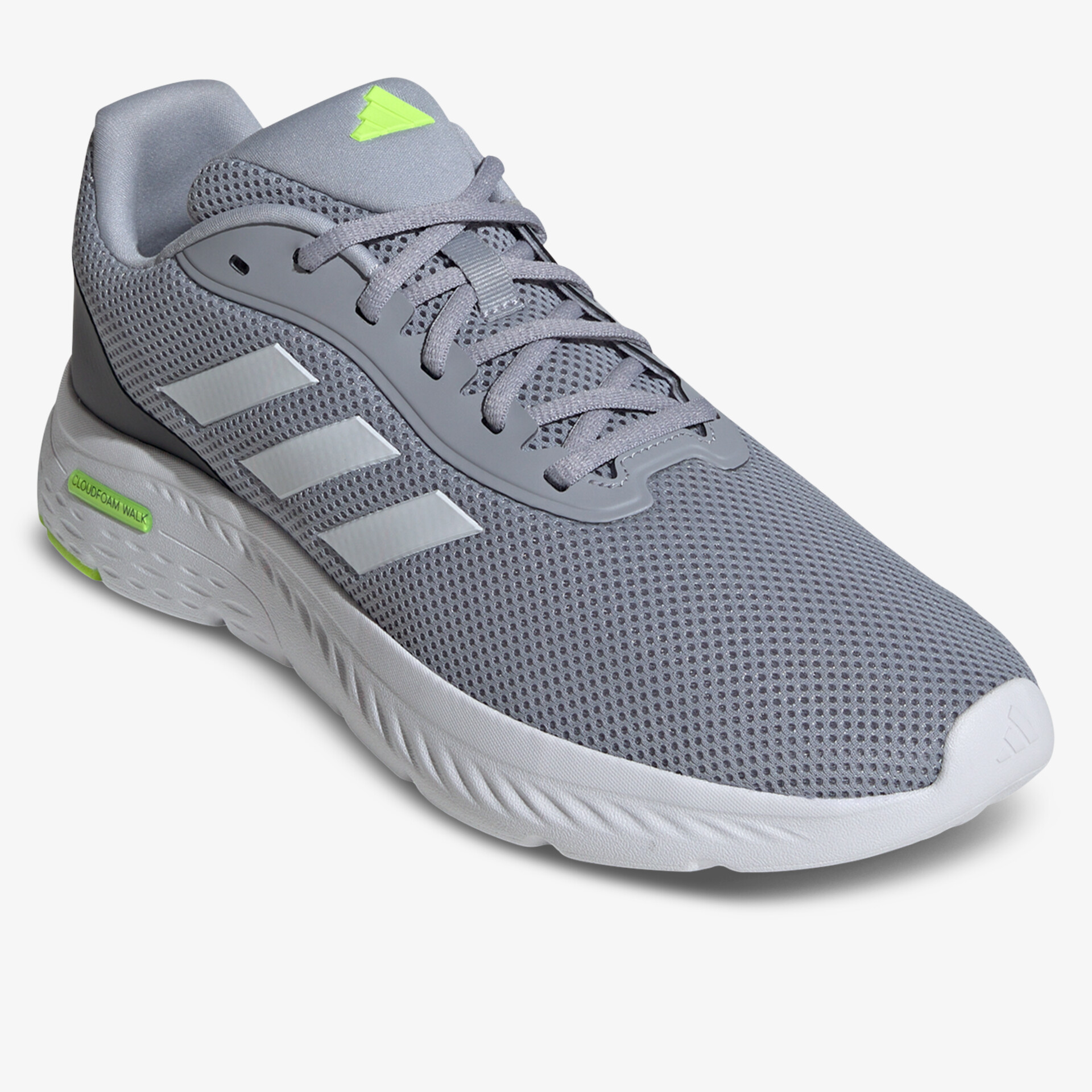 Leichter sportlicher grauer Schuh mit atmungsaktivem Mesh, komfortabler Passform und rutschfester Sohle