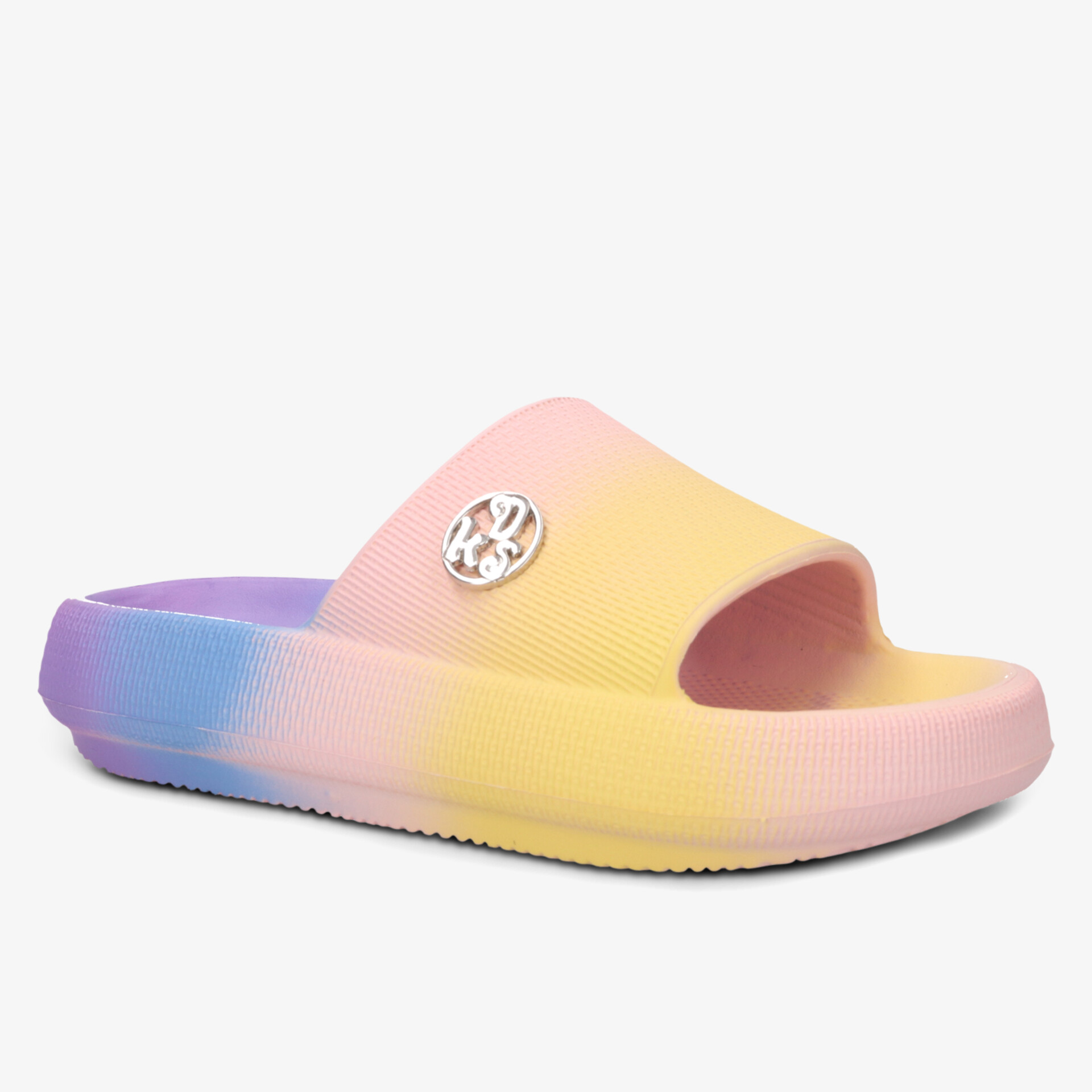 Bunte Badelatschen mit weichem Material und rutschfester Sohle, ideal für sommerlichen Komfort