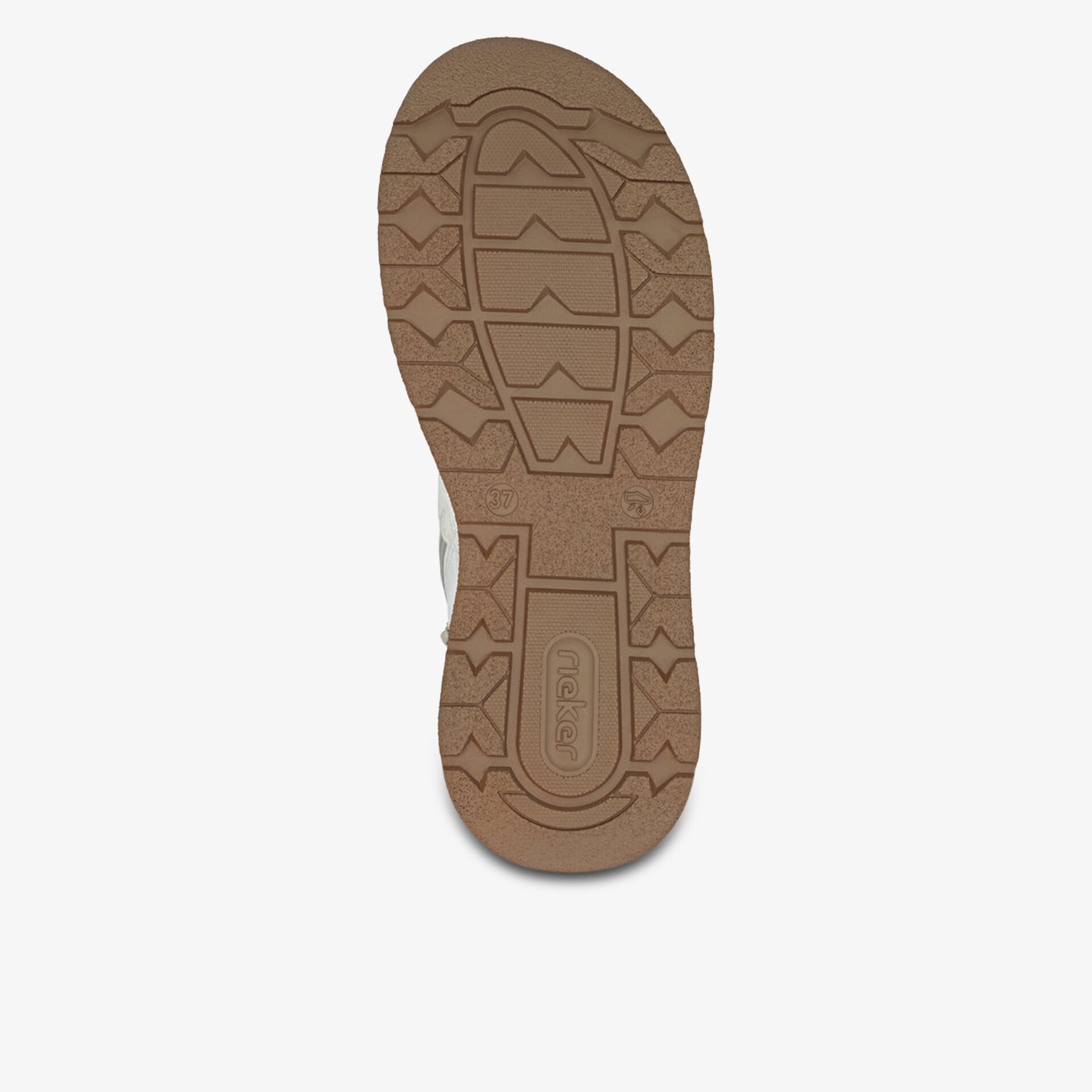 robuste braune Schuhsohle mit tiefem Profil für optimalen Halt und Stabilität auf verschiedenen Untergründen