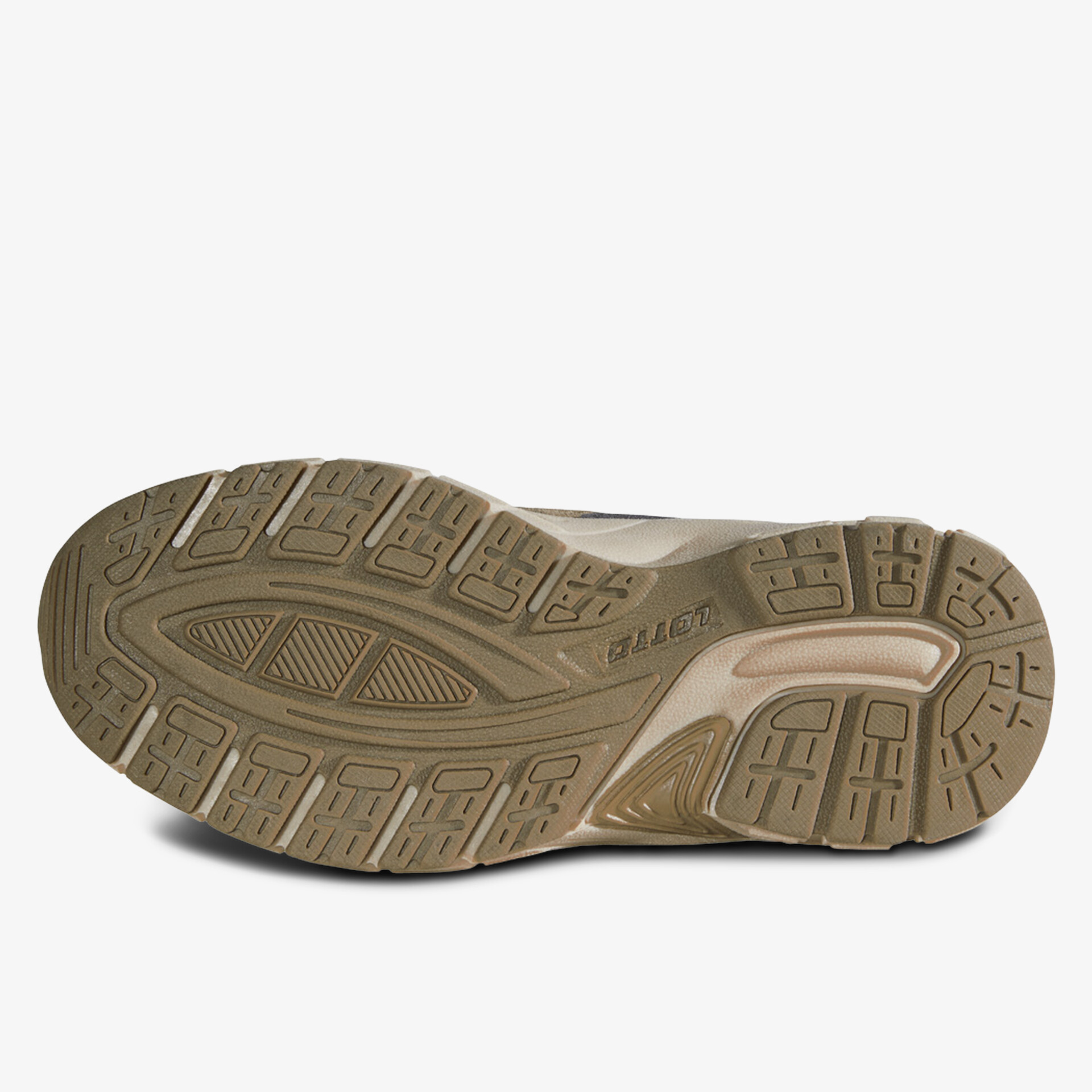 Robuste Schuhsohle mit tiefem Profil für optimalen Grip und lange Haltbarkeit im Outdoor-Bereich