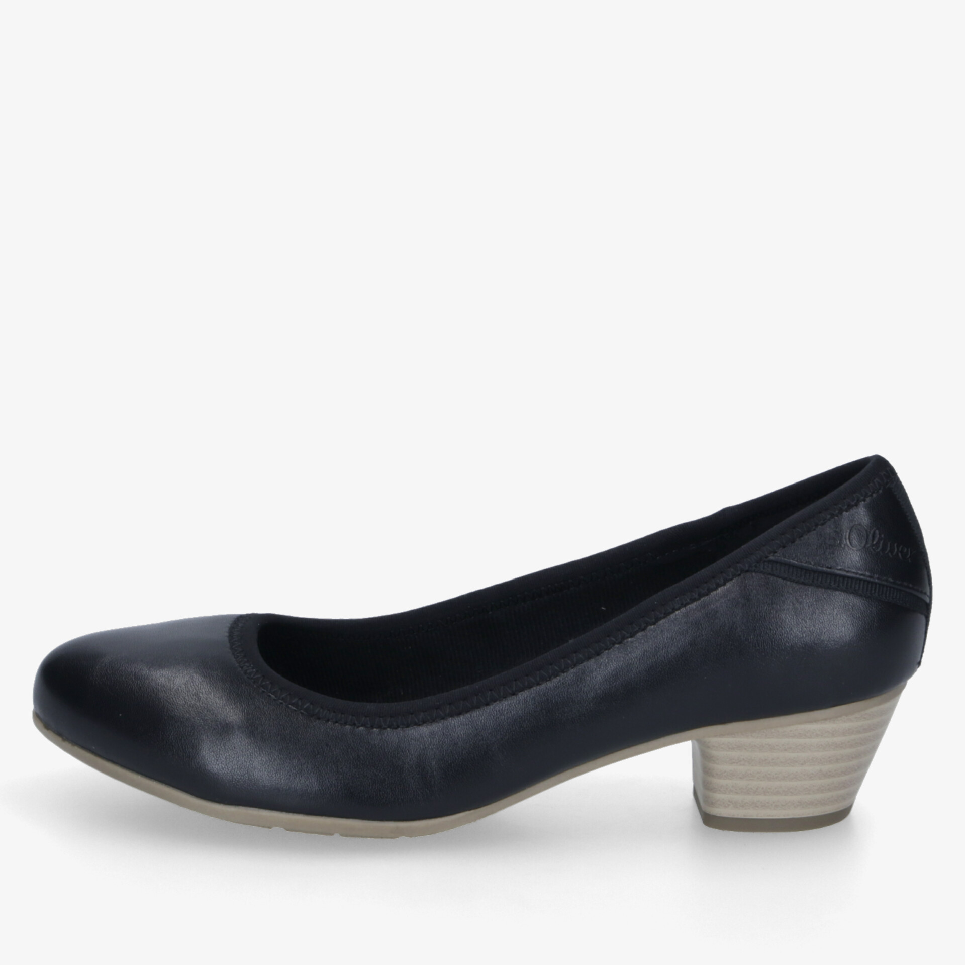 Eleganter blauer Pumps mit bequemem niedrigem Absatz und rundem Zehenbereich, perfekt für den Alltag und besondere Anlässe