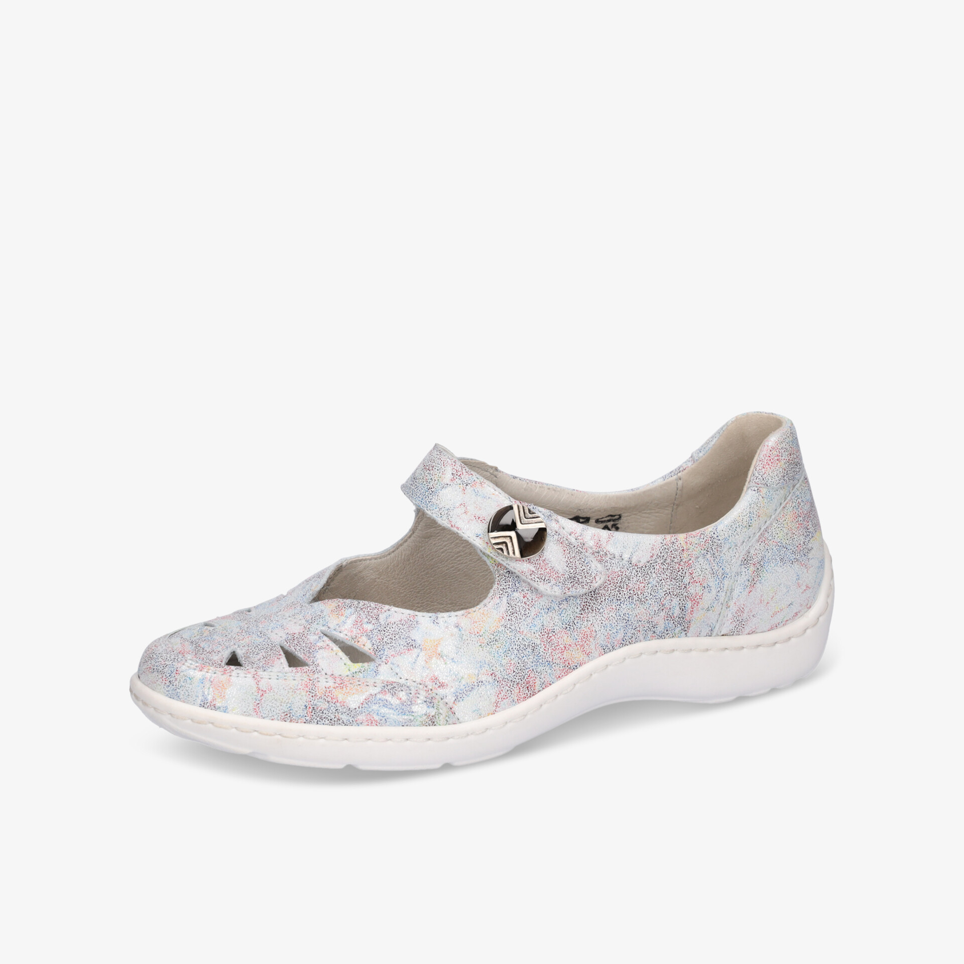 Bequemer leichter Ballerina mit flexiblem Obermaterial und rutschfester Sohle in hellem Farbdesign
